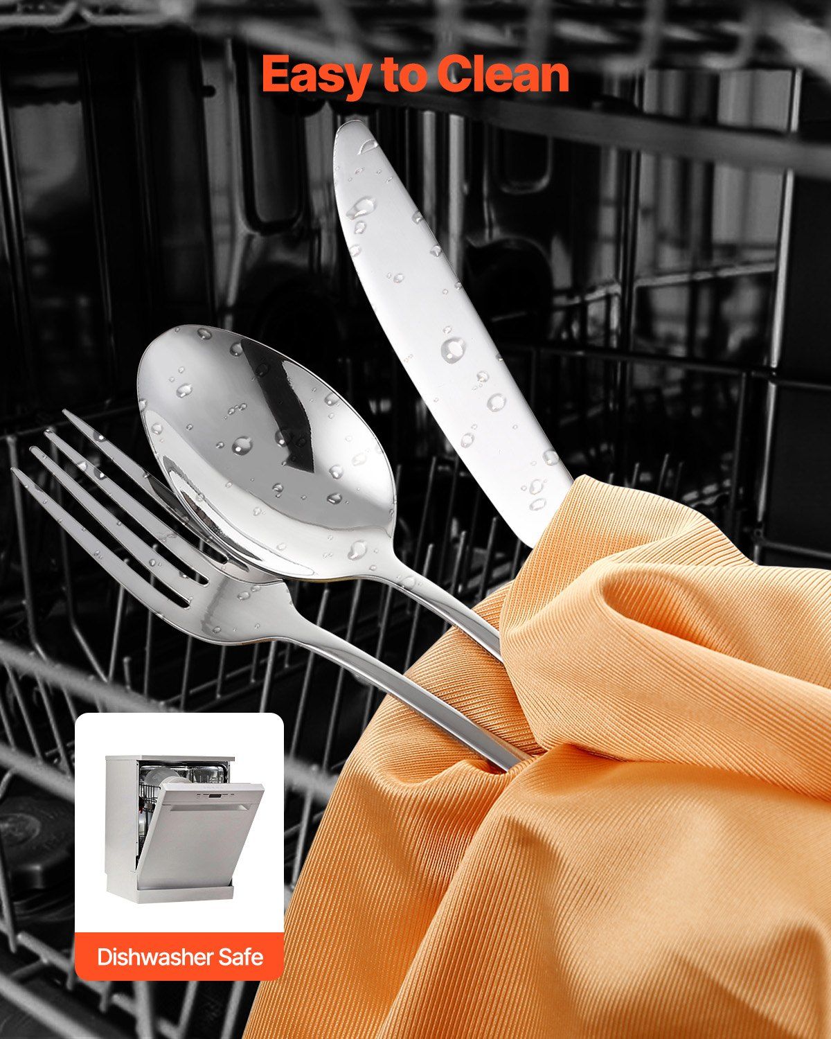 30-Piece Silverware Set, Food-Grade Stainless Steel Flatware Utensils, Mirror Finished Cutlery Set, Dishwasher Safe Eating Tableware for Kitchen Home, Service for 6, Include Knife Fork Spoon