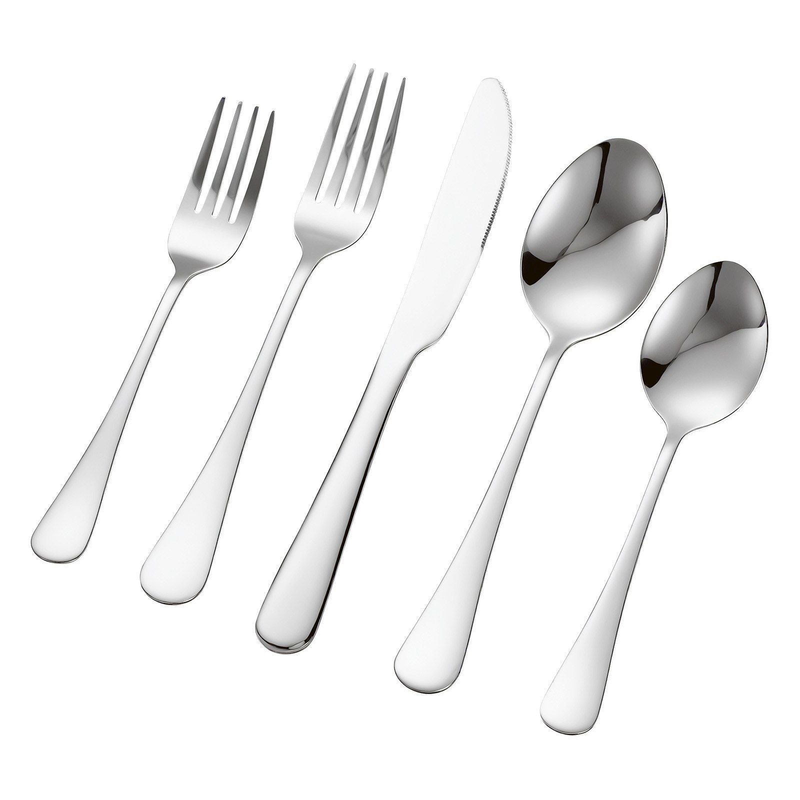 30-Piece Silverware Set, Food-Grade Stainless Steel Flatware Utensils, Mirror Finished Cutlery Set, Dishwasher Safe Eating Tableware for Kitchen Home, Service for 6, Include Knife Fork Spoon