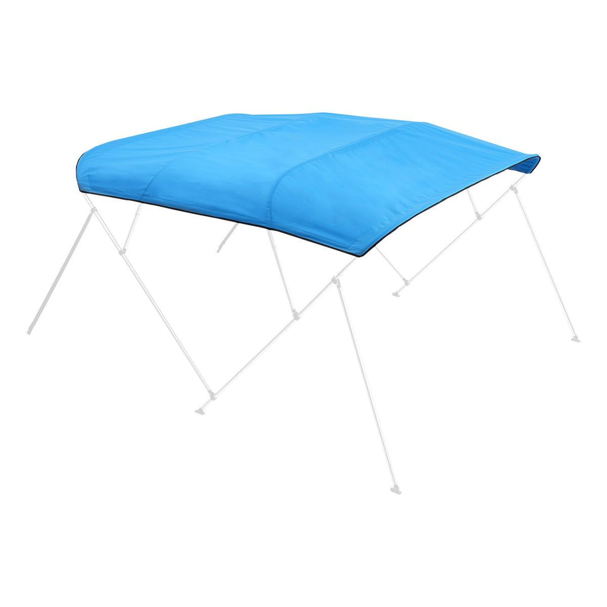 VEVOR 4 Bow Boat Bimini Tops, 600D Polyester Canopy, Waterproof &amp; Sun Protection Boat Awning Canopy with Storage Bag, Bimini Top Replacement, 96"Lx(91"-96")W, Pacific Blue (Support Frame Not Included)
