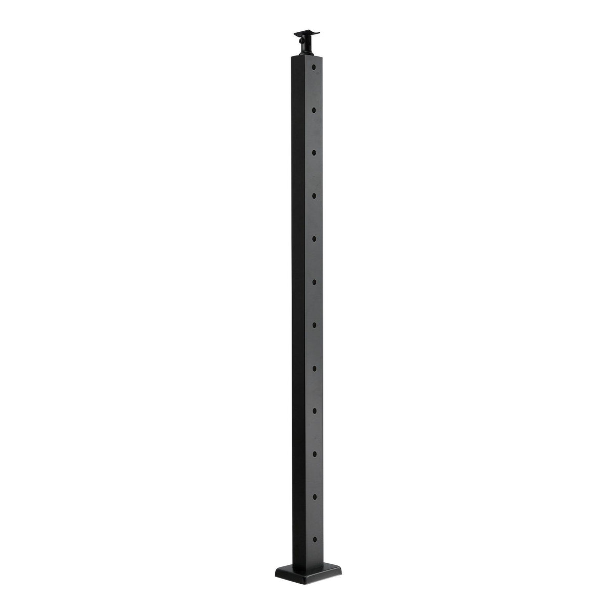 4-Pack Cable Railing Post, 1067x25x50 mm Horizontal-Hole Deck Railing Post with Pre-Drilled Holes, Stainless Steel Cable Rail Post with Horizontal and Curved Bracket, Black, 4JZLGZXHS106REP67001V0