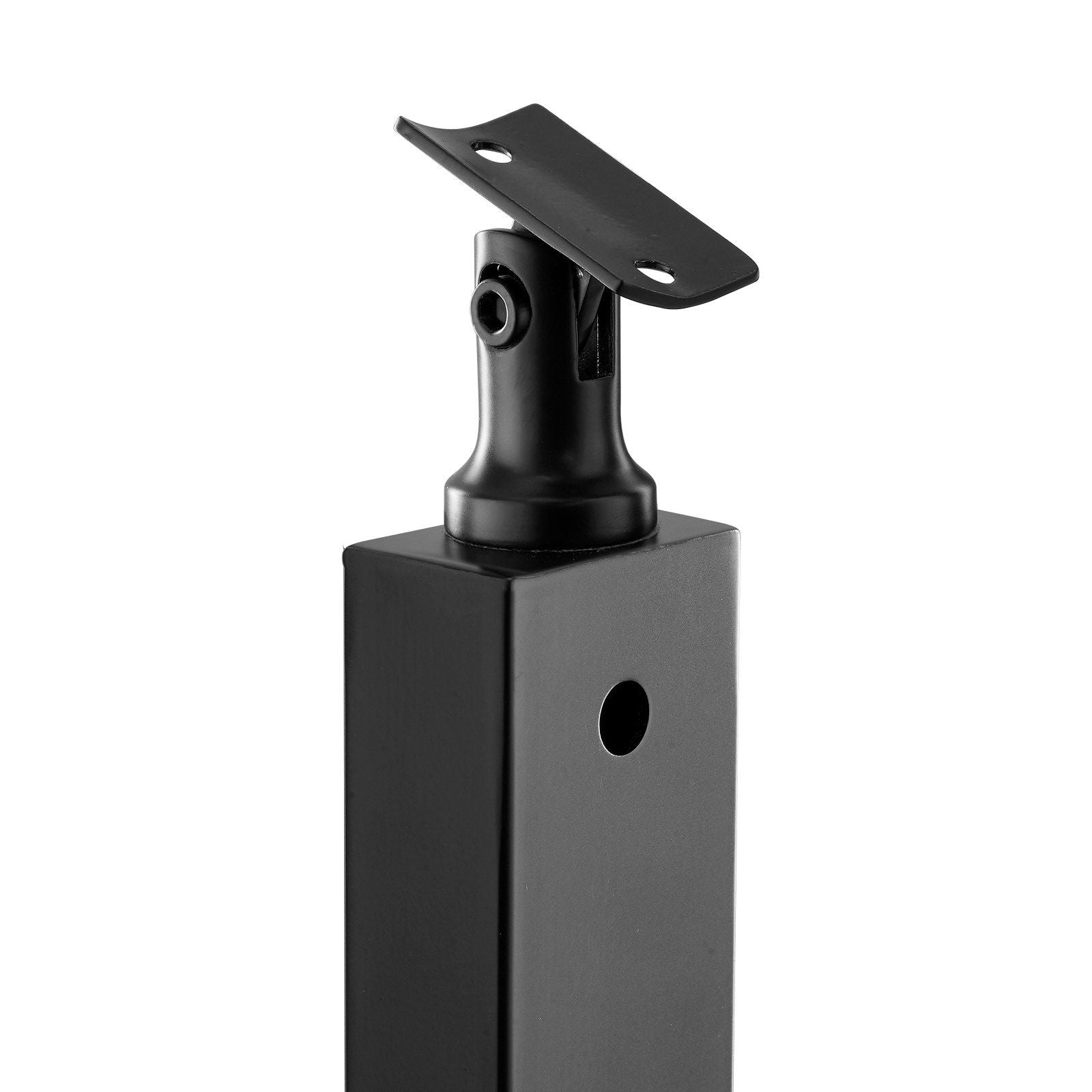 4-Pack Cable Railing Post, 1067x25x50 mm Horizontal-Hole Deck Railing Post with Pre-Drilled Holes, Stainless Steel Cable Rail Post with Horizontal and Curved Bracket, Black, 4JZLGZXHS106REP67001V0
