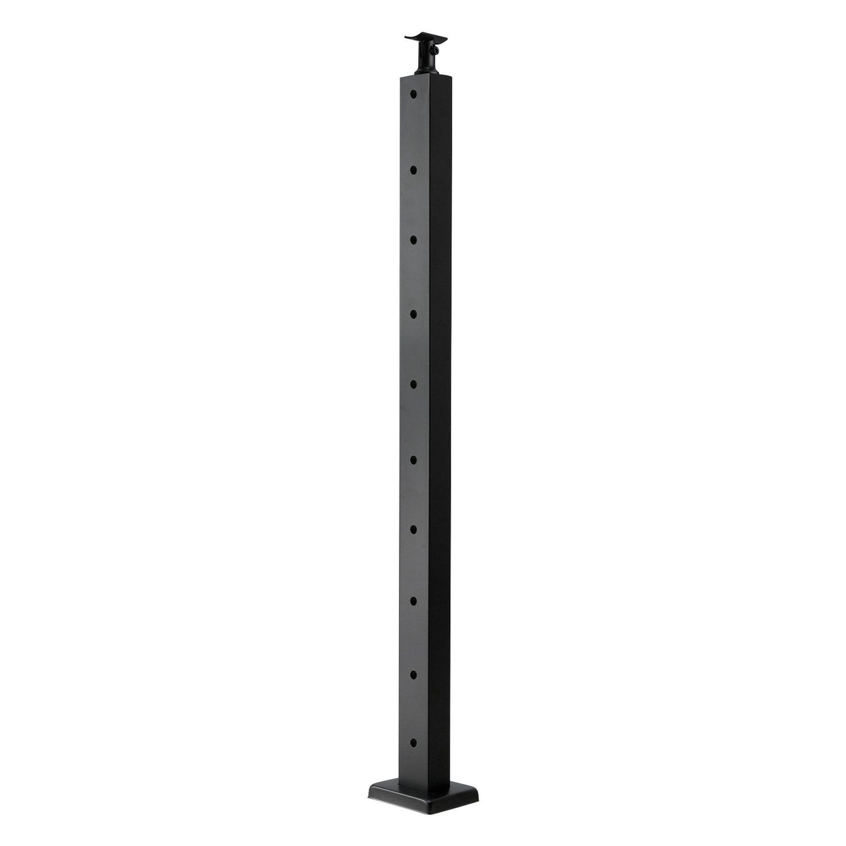 4-Pack Cable Railing Post, 914x25x50 mm Horizontal-Hole Deck Railing Post with Pre-Drilled Holes, Stainless Steel Cable Rail Post with Horizontal & Curved Bracket, Black, 4JZLGZXHS914UUOI6001V0