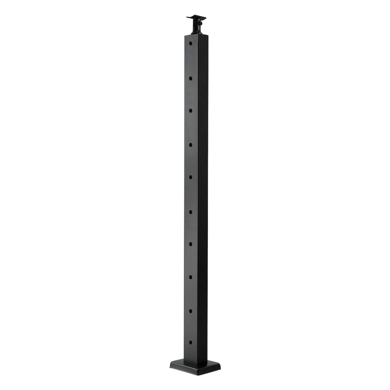 4-Pack Cable Railing Post, 914x25x50 mm Horizontal-Hole Deck Railing Post with Pre-Drilled Holes, Stainless Steel Cable Rail Post with Horizontal & Curved Bracket, Black, 4JZLGZXHS914UUOI6001V0
