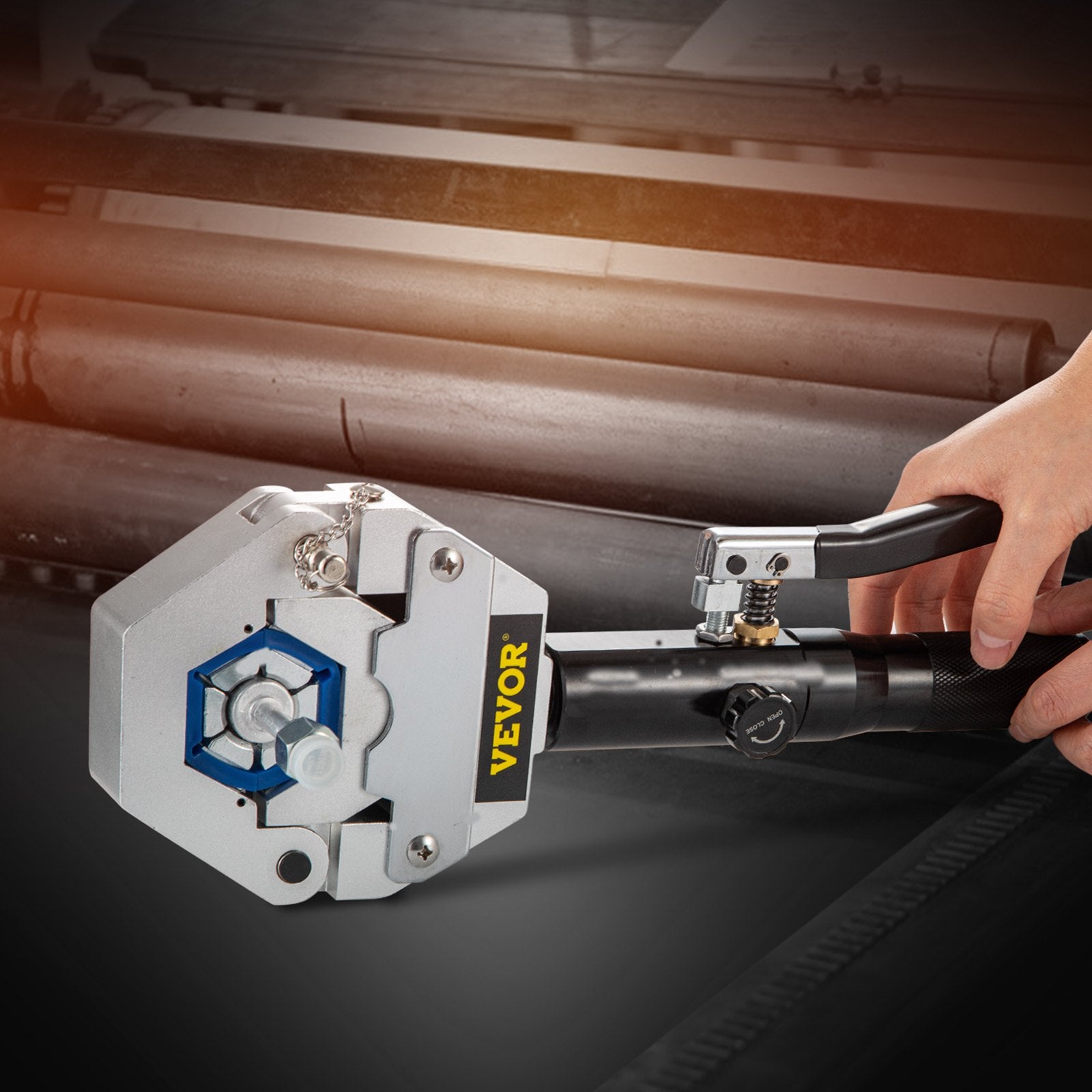 VEVOR Hydraulic Hose Crimper Hydra-Krimp 71500,Manual AC Hose Crimper Kit Air Conditioning Repaire Handheld,Hydraulic Hose Crimping Tool with 7 Die Set, for Barbed and Beaded Hose Fittings