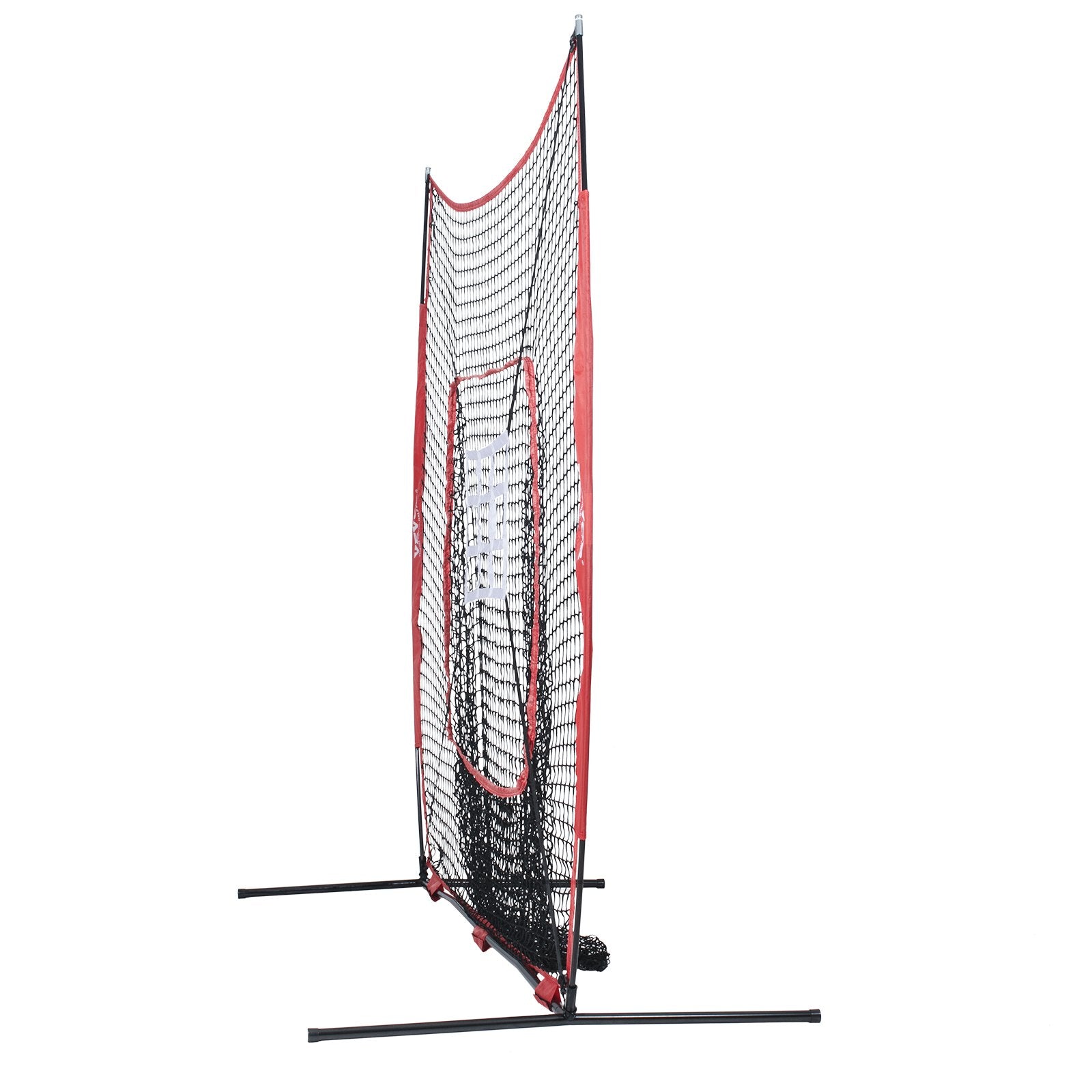 VEVOR 7x7 Baseball Softball Practice Net, Portable Baseball Training Net for Hitting Catching Pitching, Backstop Baseball Equipment with Bow Frame, Carry Bag, Strike Zone, Ball, Tee, Ball Collector