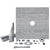 VEVOR Shower Curb Kit, 1828x1828mm, 72"x72" Shower Pan Kit with 50.8mm ABS Central Flange, 101.6mm Stainless Steel Grate, Waterproof Shower Curb & Membrane & Strip, Shower Pan Slope Sticks Fit for Bathroom