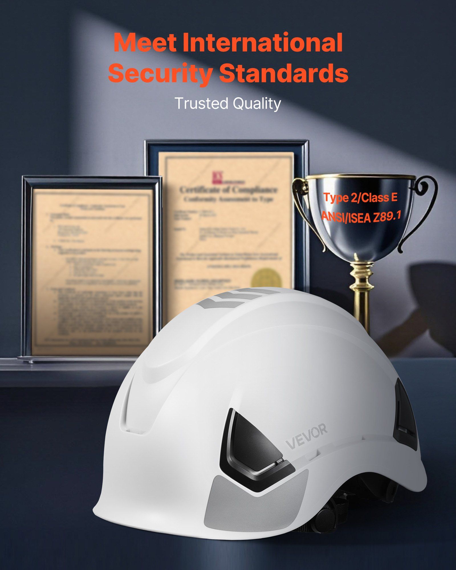 Construction Safety Helmet, ANSI/ISEA Z89.1 Approved ABS Safety Hard Hat with 6-Point Ratchet Suspension, Adjustable Vented Hardhat for Men Women Adults, for Outdoor Indoor Industrial Workwear