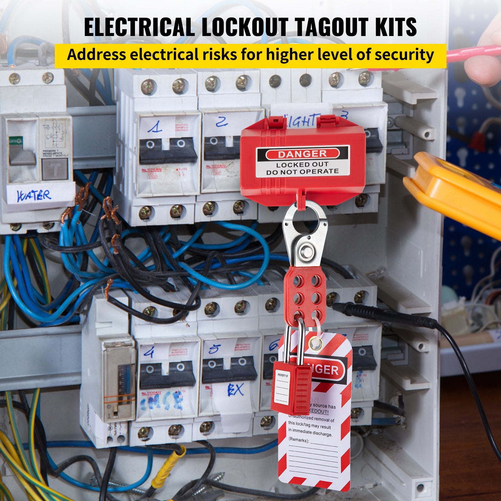 VEVOR 42 PCS Lockout Tagout Kits Electrical Loto Kit for Electrical Risk Removal