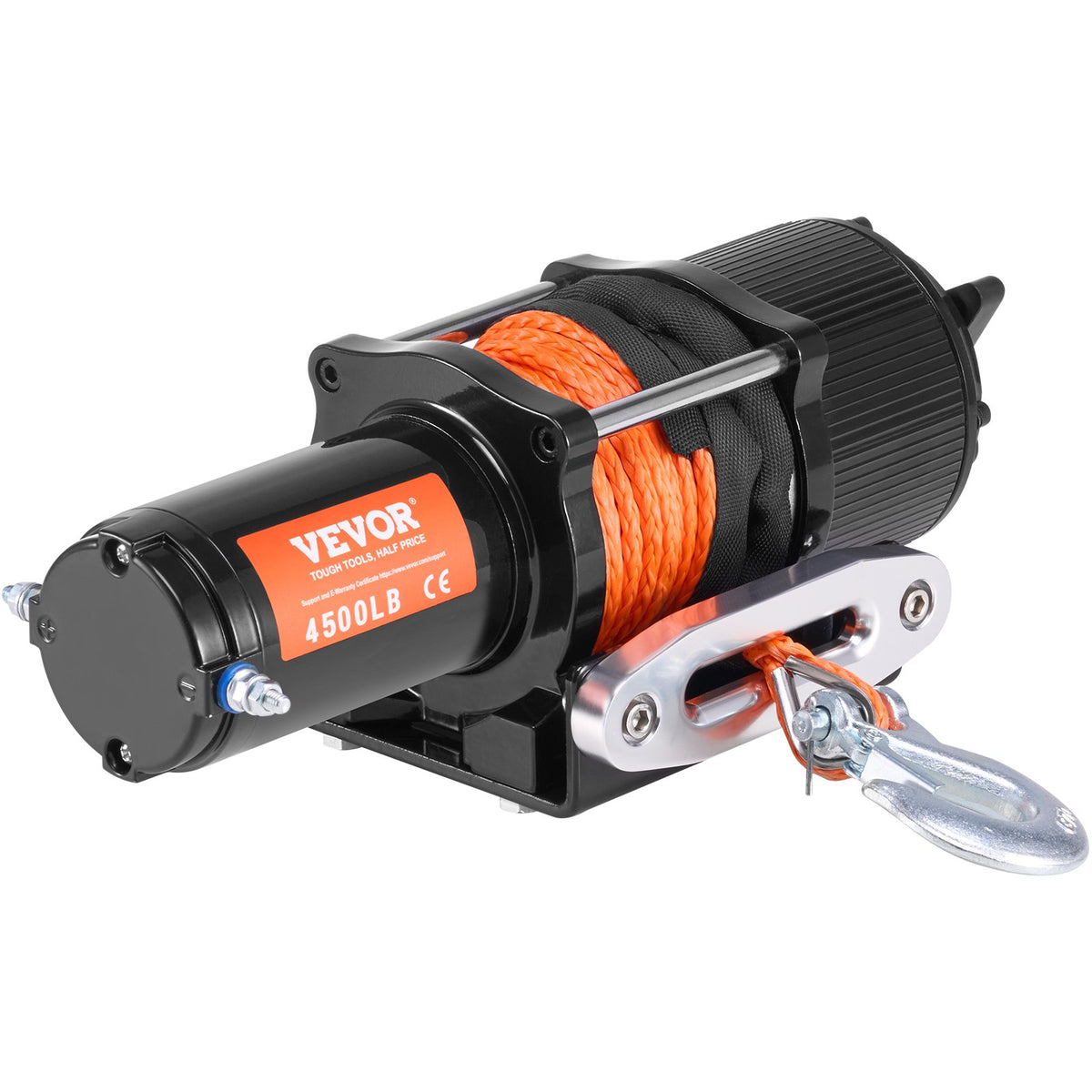 VEVOR Electric Winch ATV UTV 2041 kg Synthetic Rope Waterproof Remote Control