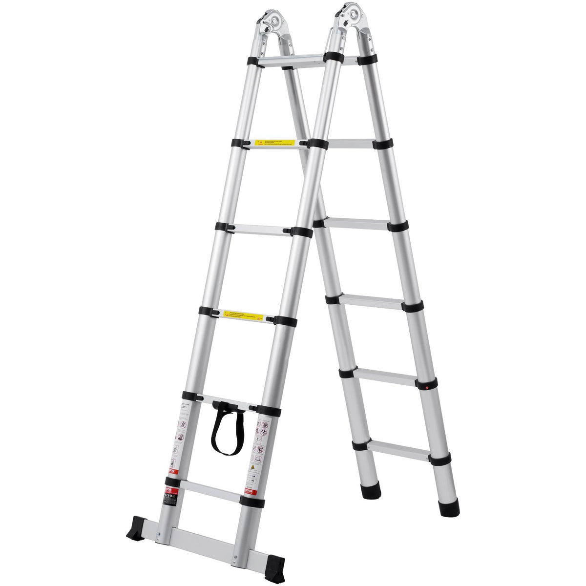 VEVOR Telescoping Extension Ladder 12.5FT A-Shape w/ Stabilizer Bar for RV