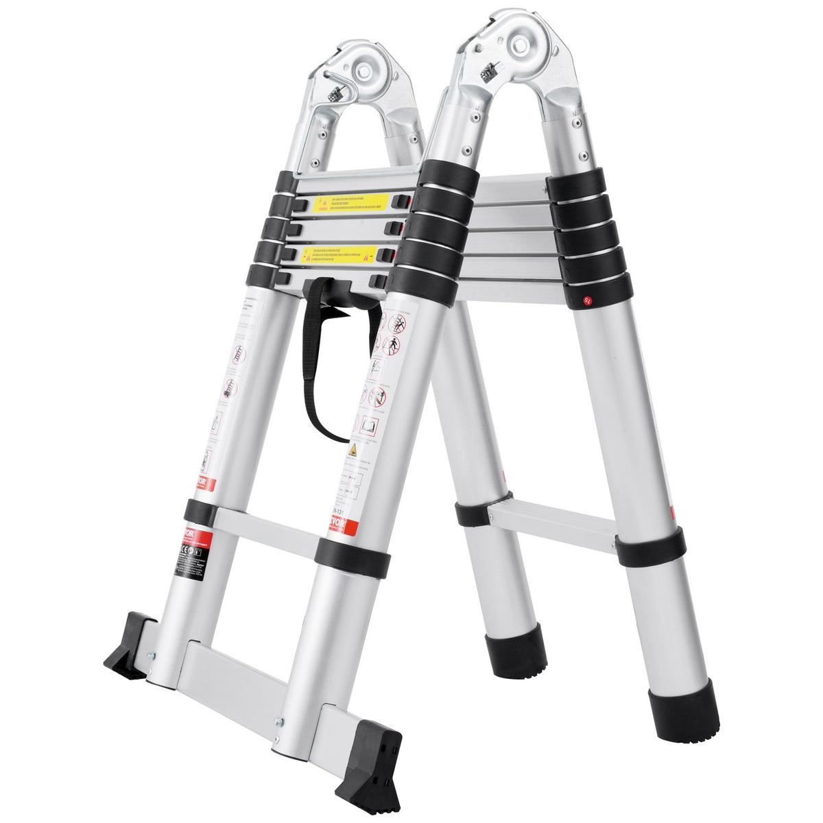 VEVOR Telescoping Extension Ladder 12.5FT A-Shape w/ Stabilizer Bar for RV