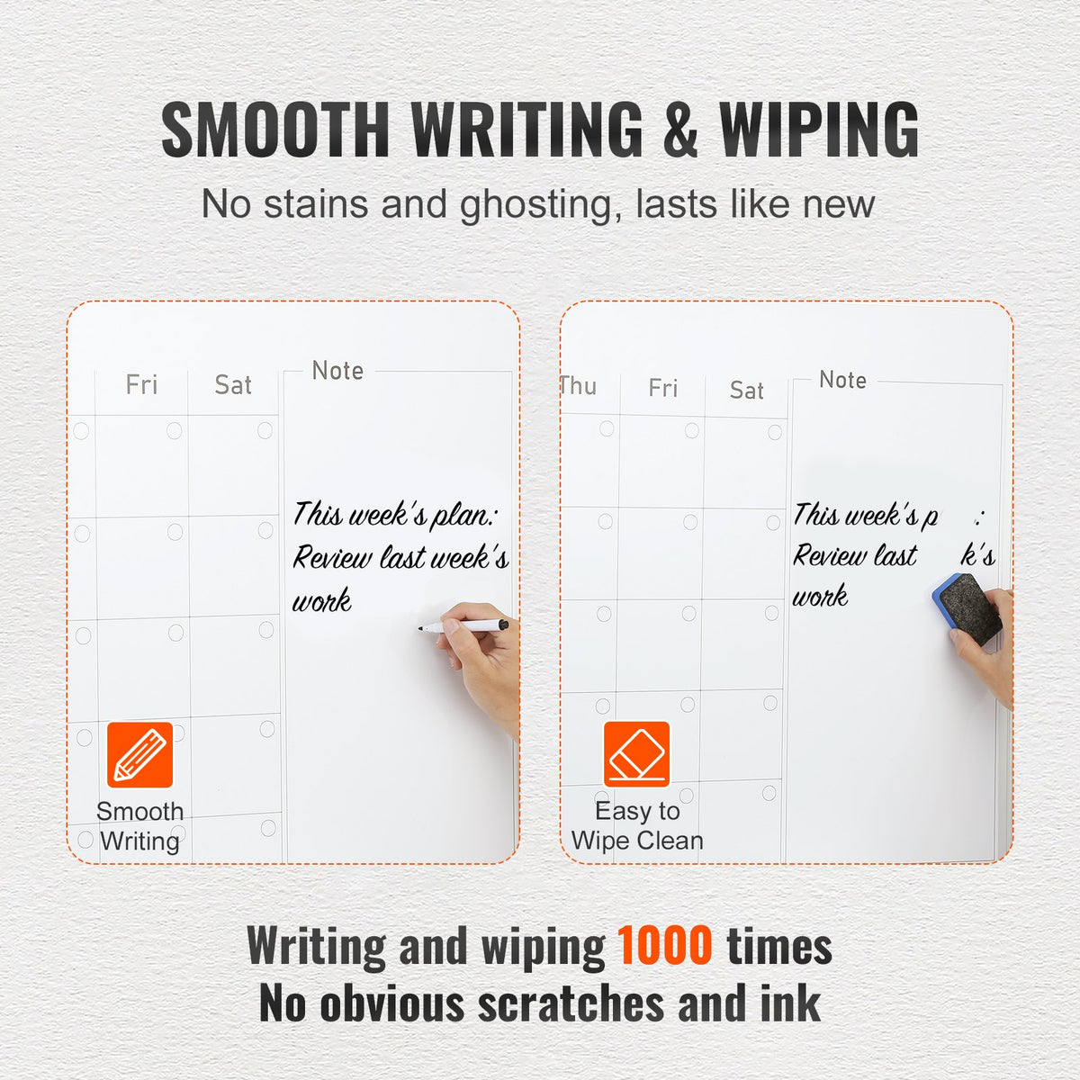 VEVOR Magnetic Whiteboard Dry Erase Board 36" x 24" Wall Mounted for Office