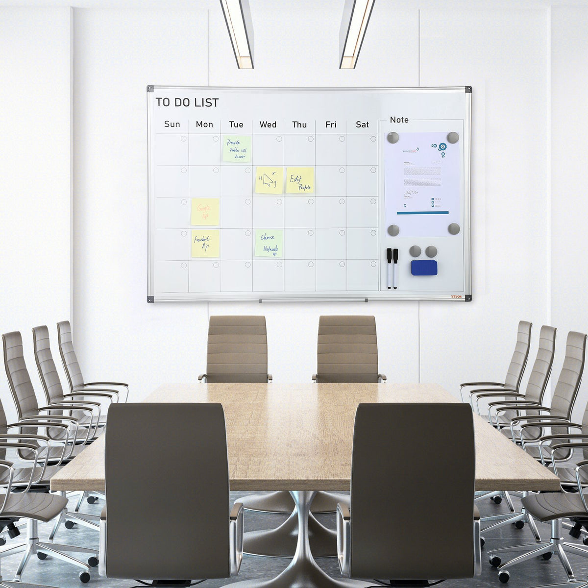 VEVOR Magnetic Whiteboard Dry Erase Board 36" x 24" Wall Mounted for Office