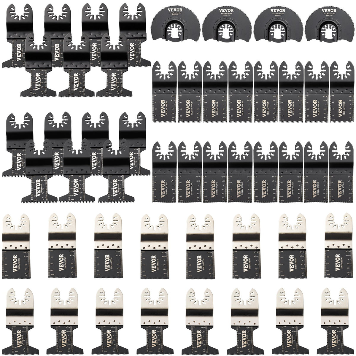 VEVOR Oscillating Multi Tool Saw Blades Multi Tool Blades 50PCS for Wood Metal