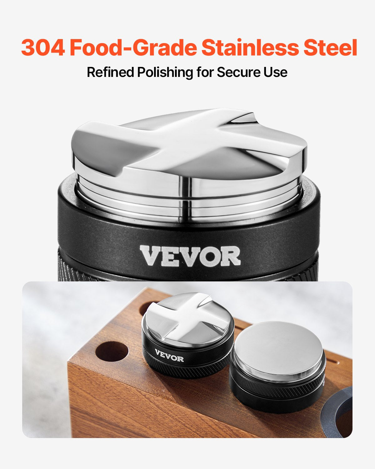 VEVOR 53mm Coffee Distributor 2-in-1 Adjustable Espresso Distributor for Home