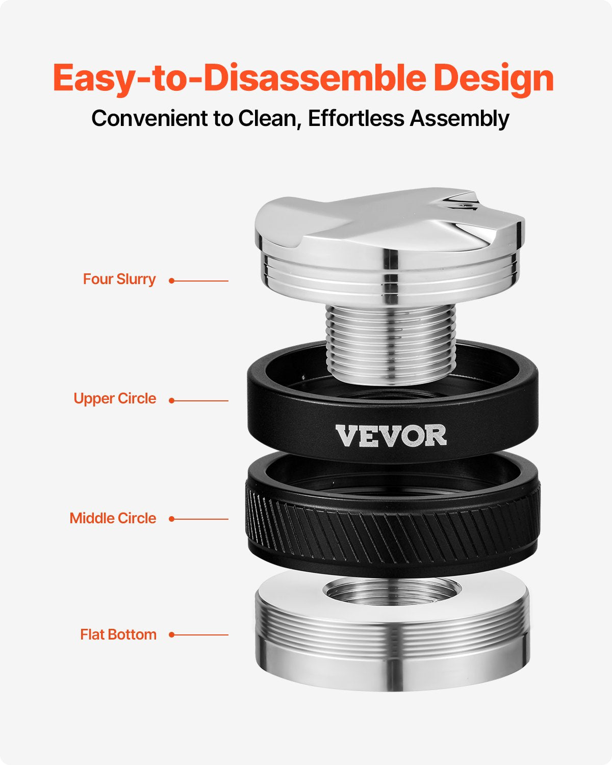 VEVOR 53mm Coffee Distributor 2-in-1 Adjustable Espresso Distributor for Home
