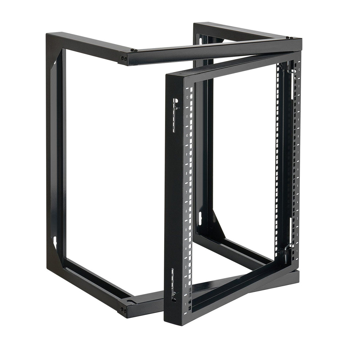 12U Wall Mount Server Rack, 68.04 kg Max Load Capacity, Open Frame Network Rack with 180 Degrees Gate Swing Door, Carbon Steel, Ideal for IT Network Equipment &amp; AV Devices Computer Server, Black