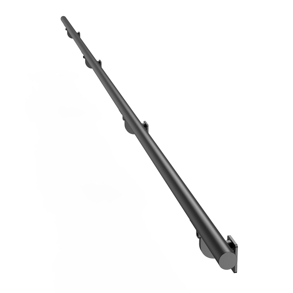 Wall Mounted Stair Handrail, 3665mm Pipe Staircase Handrail, Black Galvanized Aluminum, 32mm Pipe Diameter, Indoor&amp;Outdoor Staircase Railing, Industrial Hand Rail for Steps, Security Baluster