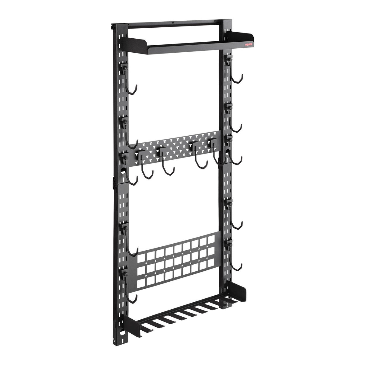Gun Rack Wall Mount, Heavy Duty Steel, Indoor Rifle Shotgun Rack with Magazine Holder, MOLLE Panel, Gun Accessories Display Storage Holder, Hold Up to 5 Rifles or Shotguns, for Tactical Gear