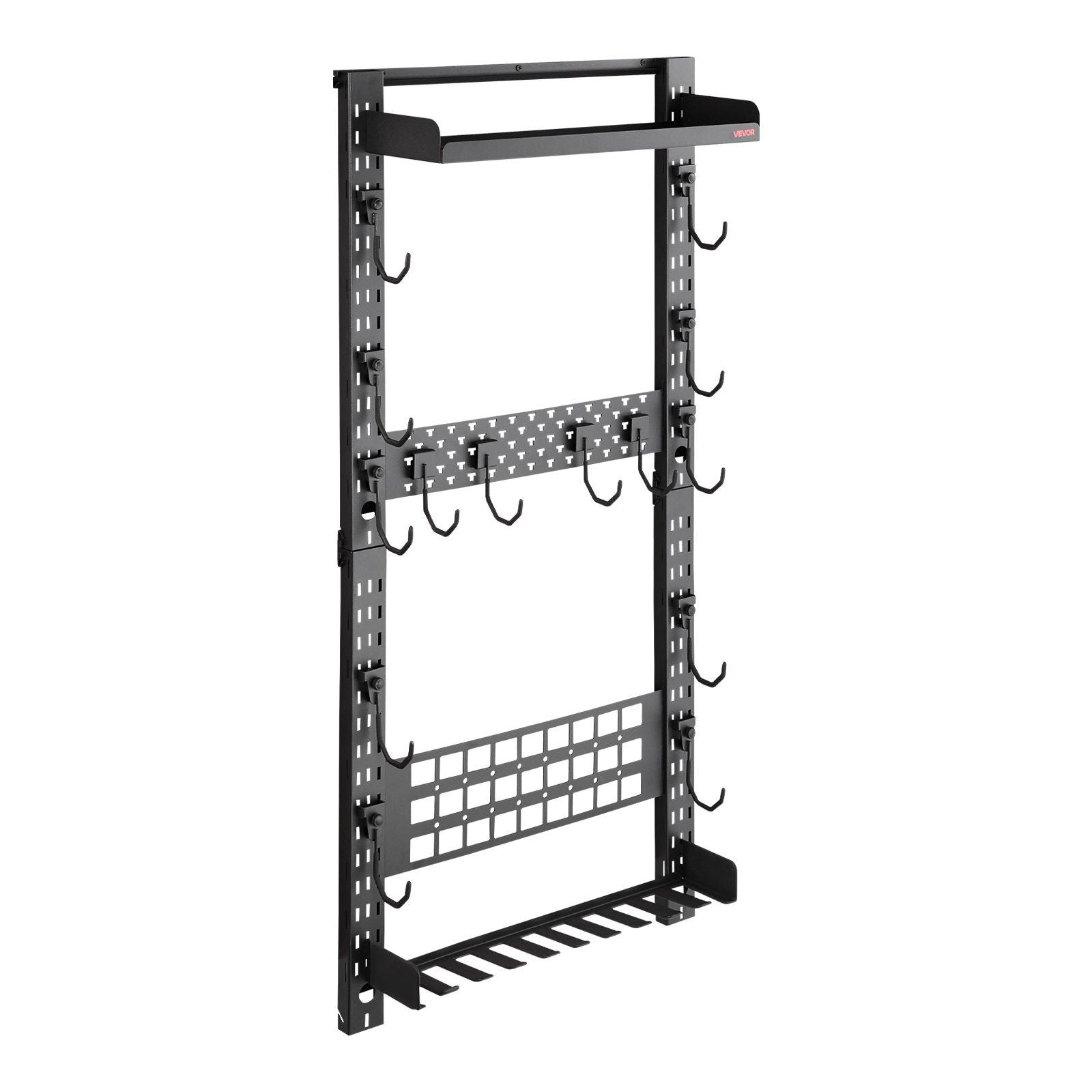 Gun Rack Wall Mount, Heavy Duty Steel, Indoor Rifle Shotgun Rack with Magazine Holder, MOLLE Panel, Gun Accessories Display Storage Holder, Hold Up to 5 Rifles or Shotguns, for Tactical Gear