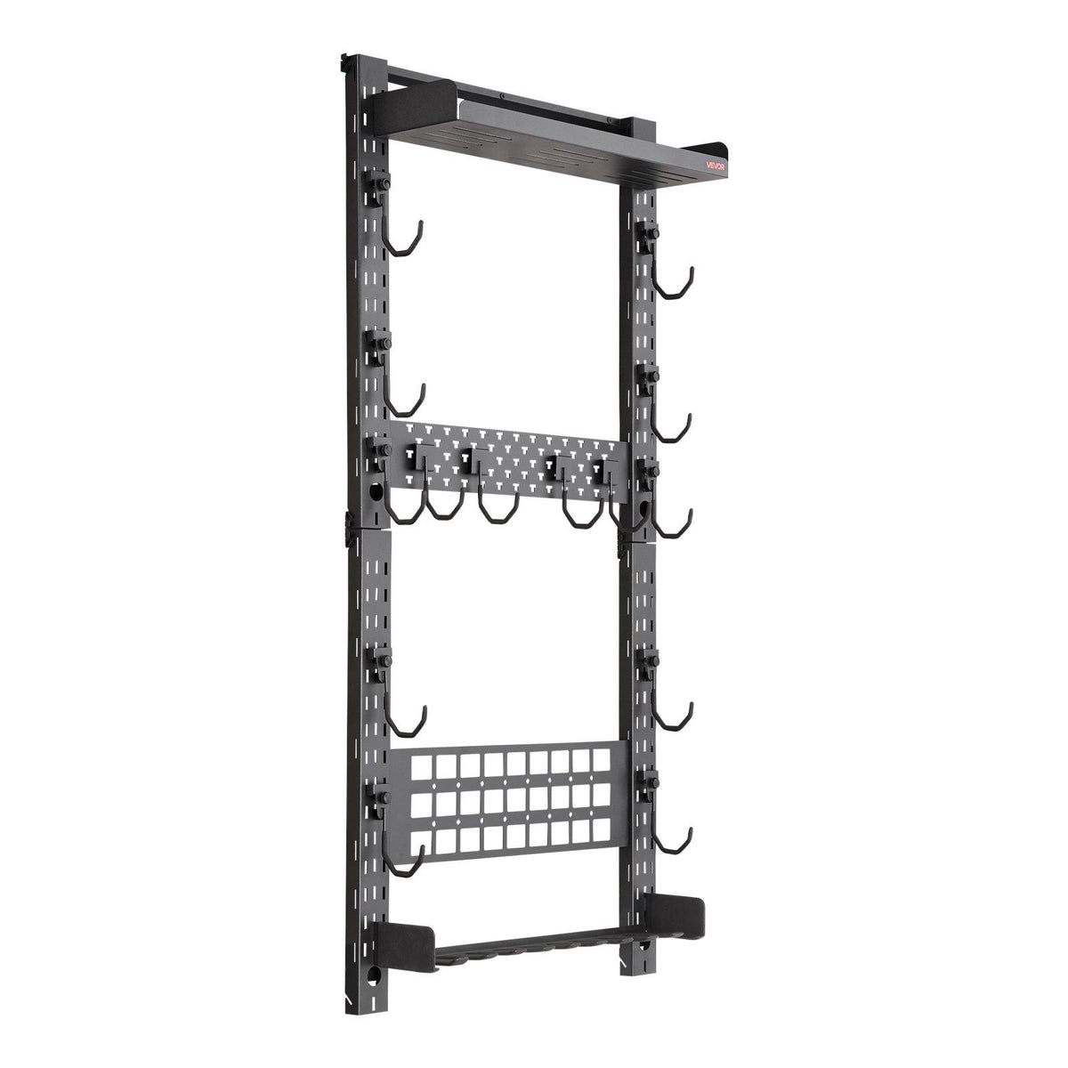 Gun Rack Wall Mount, Heavy Duty Steel, Indoor Rifle Shotgun Rack with Magazine Holder, MOLLE Panel, Gun Accessories Display Storage Holder, Hold Up to 5 Rifles or Shotguns, for Tactical Gear