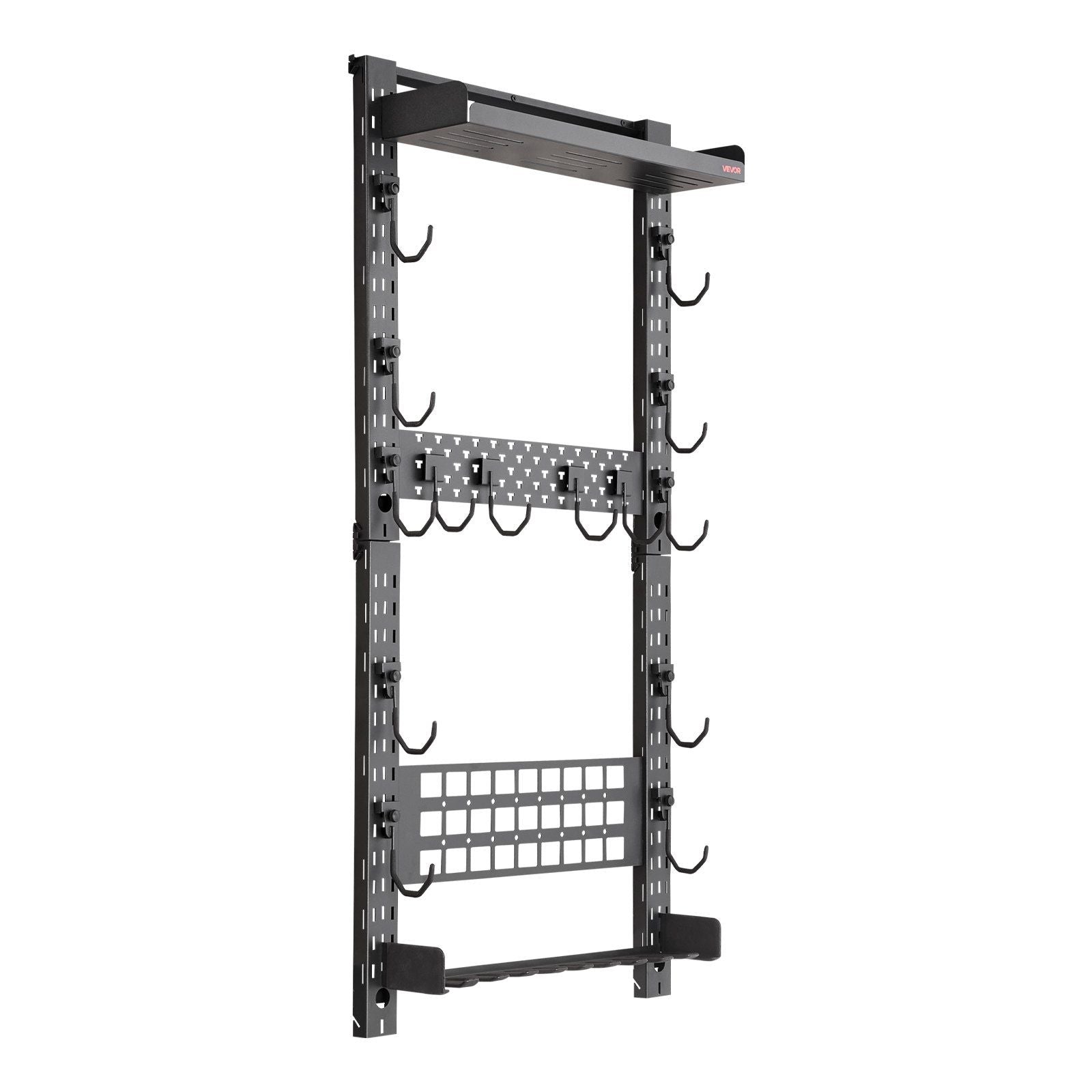 Gun Rack Wall Mount, Heavy Duty Steel, Indoor Rifle Shotgun Rack with Magazine Holder, MOLLE Panel, Gun Accessories Display Storage Holder, Hold Up to 5 Rifles or Shotguns, for Tactical Gear
