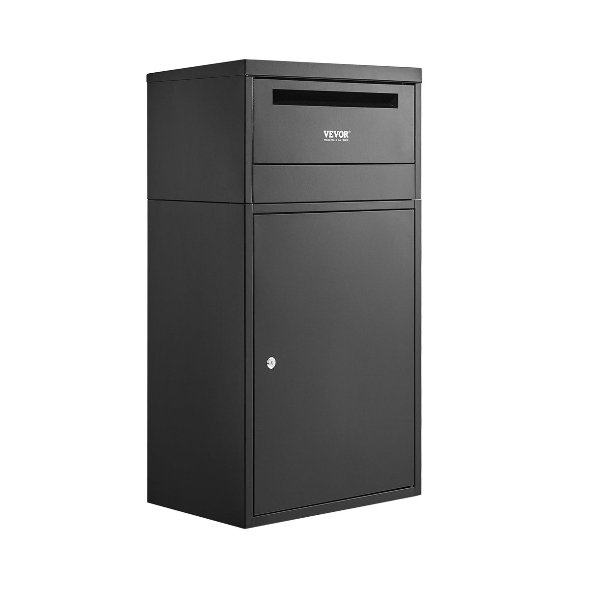 VEVOR Package Delivery Boxes for Outside, 90.9 cm Mailbox for Parcel with Lock, Galvanized Steel Package Drop Box with Anti-Theft Design, Weather-Resistant Package Mailbox for Home and Office, Black