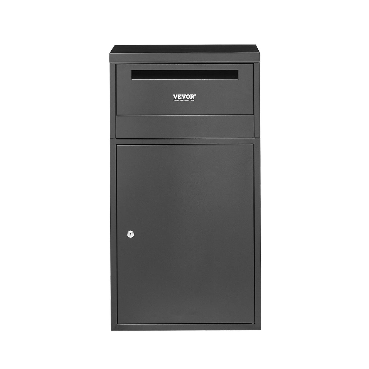 VEVOR Package Delivery Boxes for Outside, 90.9 cm Mailbox for Parcel with Lock, Galvanized Steel Package Drop Box with Anti-Theft Design, Weather-Resistant Package Mailbox for Home and Office, Black