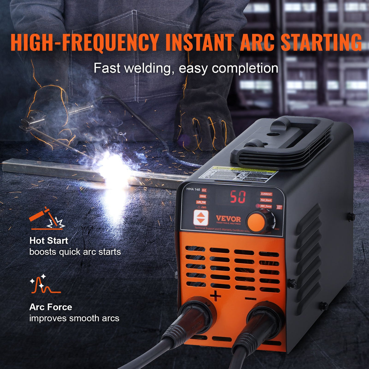 VEVOR ARC Stick Welder 220V 140A Stick/Lift TIG 2-in-1 Welding Machine Hot Start