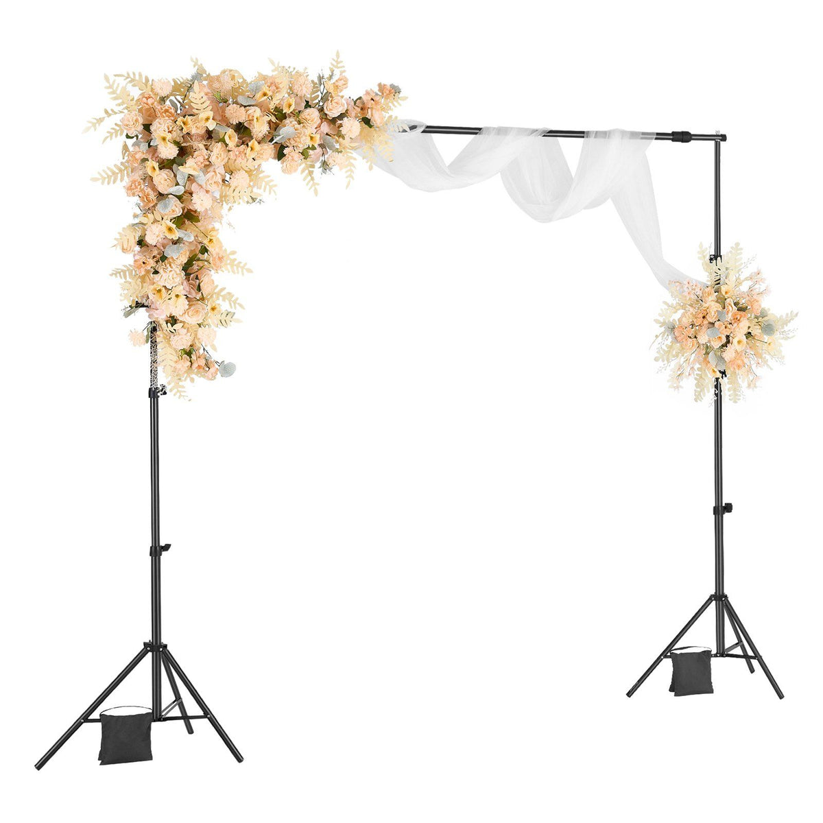 Backdrop Stand, 213 x 300 cm Adjustable Photo Backdrop Stand Kit, Portable Background Backdrop Stand with 3 Crossbars, Heavy Duty Projector Screen Stand, for Wedding, Photo Video Studio &amp; Party
