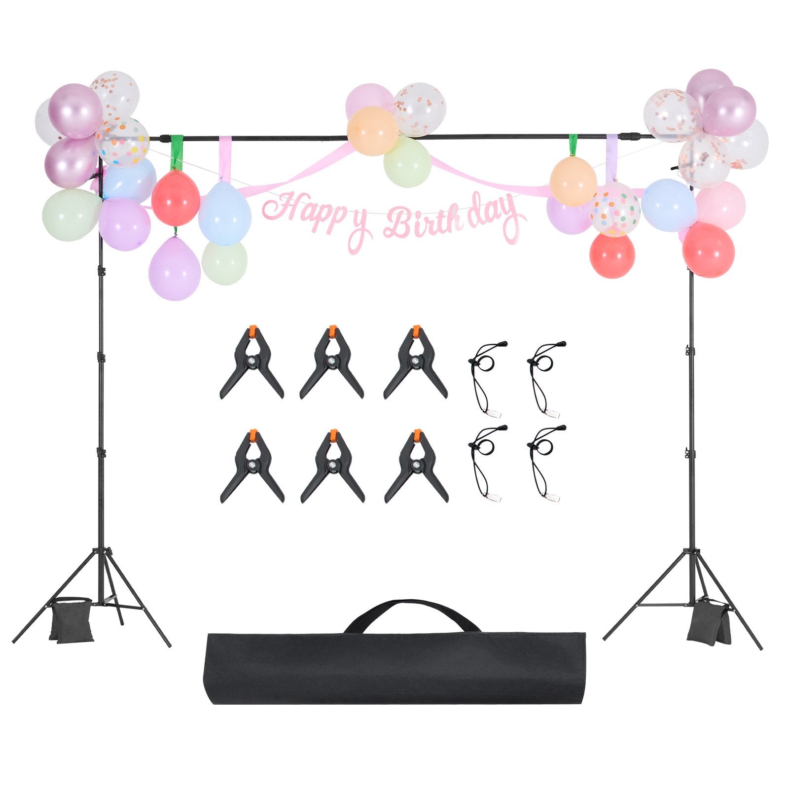 VEVOR Backdrop Stand Background Stand Kit with 2 Tripod for Party & Photo Studio