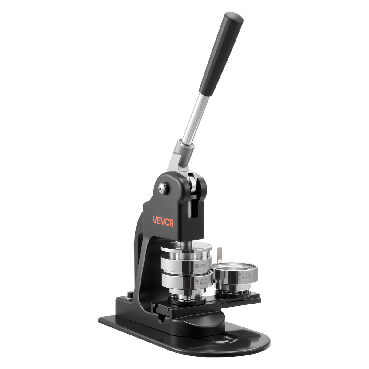 VEVOR Button Maker Machine, 58 mm, Pin Maker Machine with 500pcs Button Parts, Circle Cutter, Hex Wrenches and Magic Book, Ergonomic Handle, for DIY Badges, Personalized Pins and Key Chains, Black