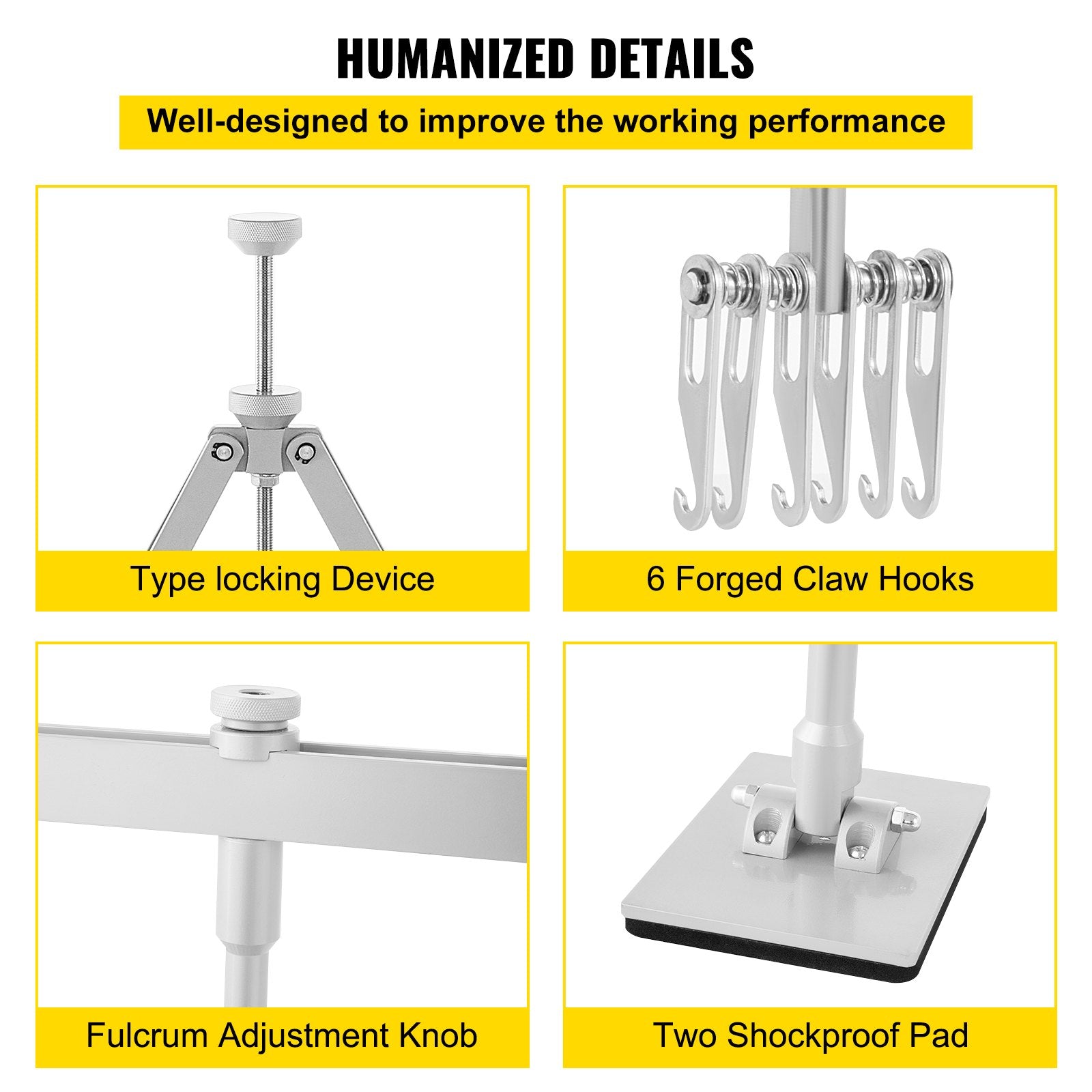 VEVOR Dent Pull Lever Bar Kit, Car Dent Puller Kit Dent Pull Lever, Fit for Both Aluminum and Steel Dent Pulling (750MM)