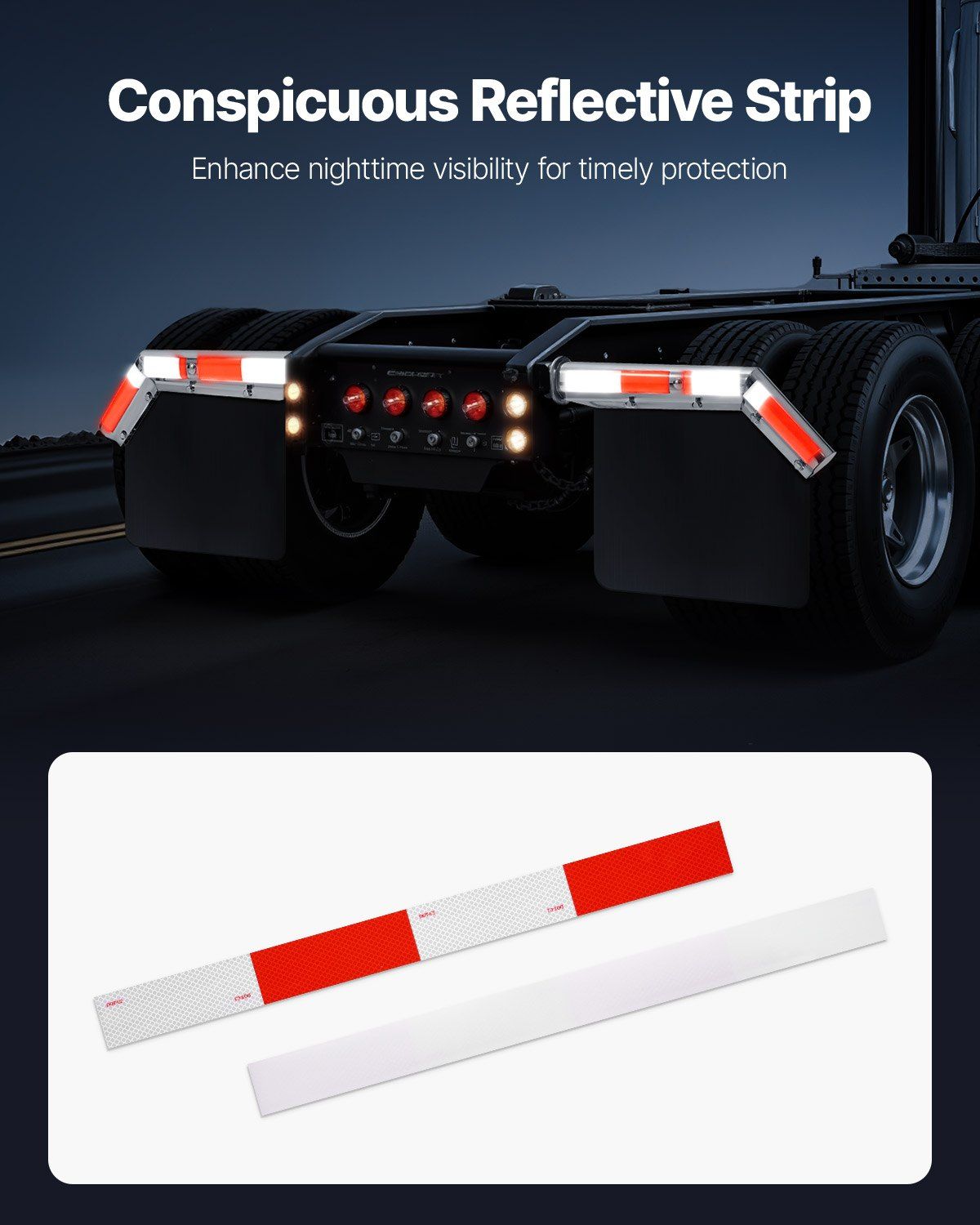 Stainless Steel Angled Spring Loaded Mud Flap Hangers, 2-1/2" (63.5mm) Bolt Spacing Mudflap Hangers for Semi Trucks, 1 Pair Heavy Duty Semi Truck Mud Flap Hanger Set with Reflective Strips, Silver