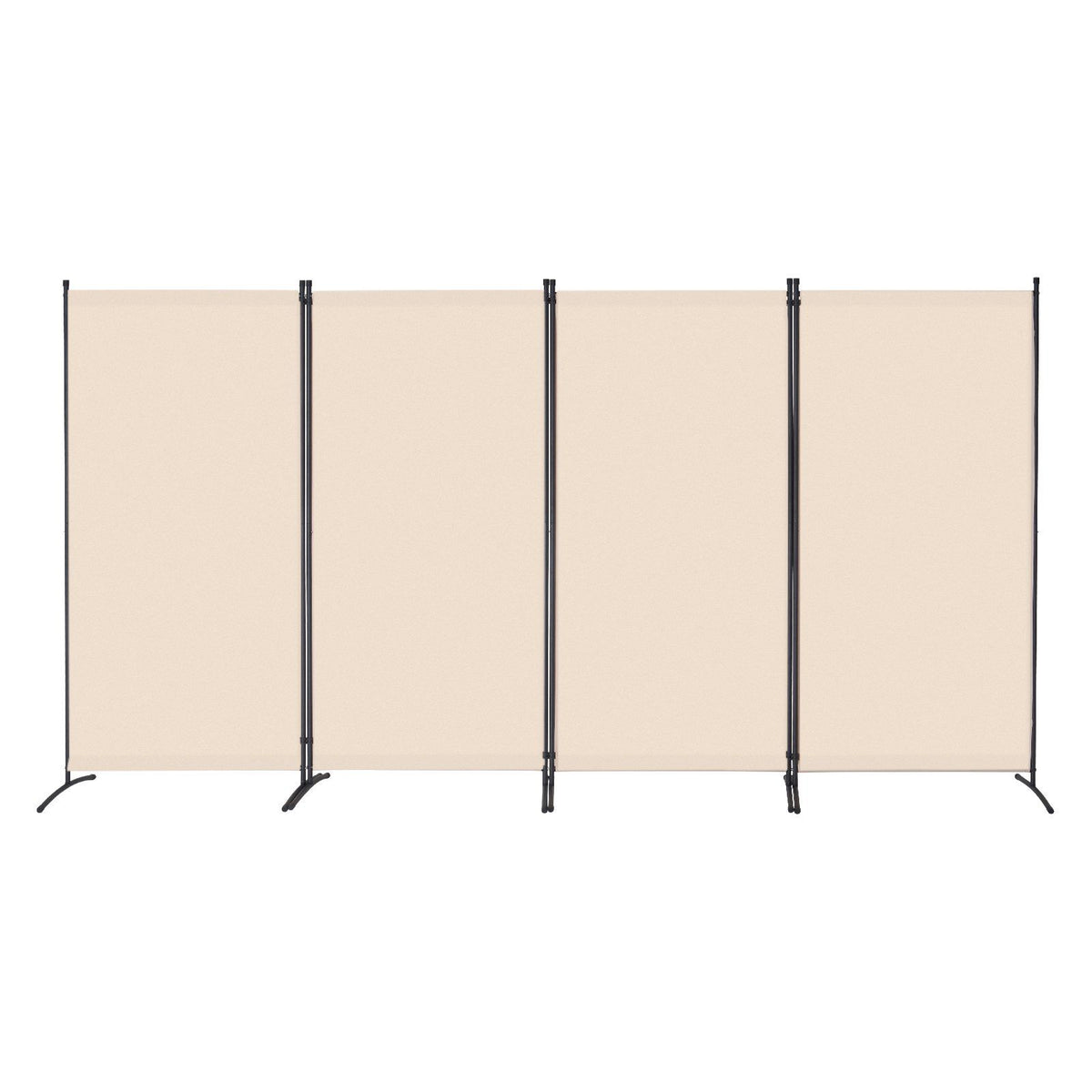 Room Divider, 4 Panels Room Divider, Folding Privacy Screen and Portable Partition Divider for Room Separation, Freestanding Room Partitions for Office, Bedroom, Study, Beige