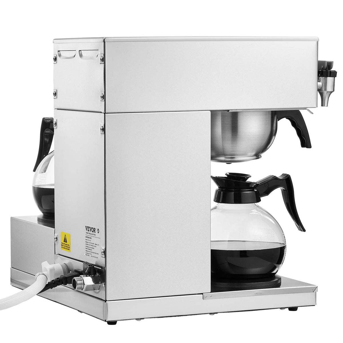 VEVOR 12 Cups Commercial Drip Coffee Maker with 3 Glass Carafes and 3 Warmers