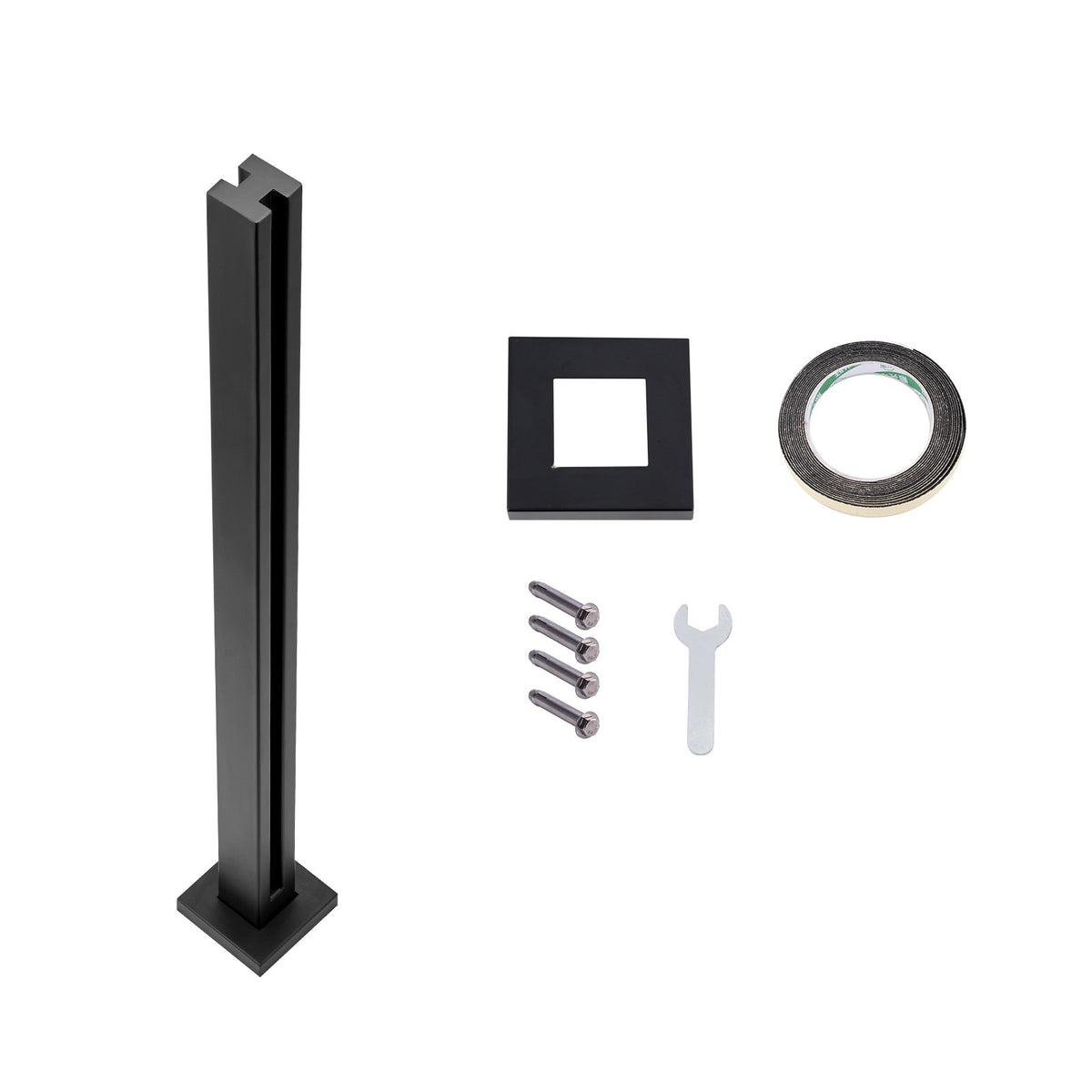 VEVOR Glass Clamp 37.4" H Railing Bracket for 0.39 "-0.47 " Glass Black Black