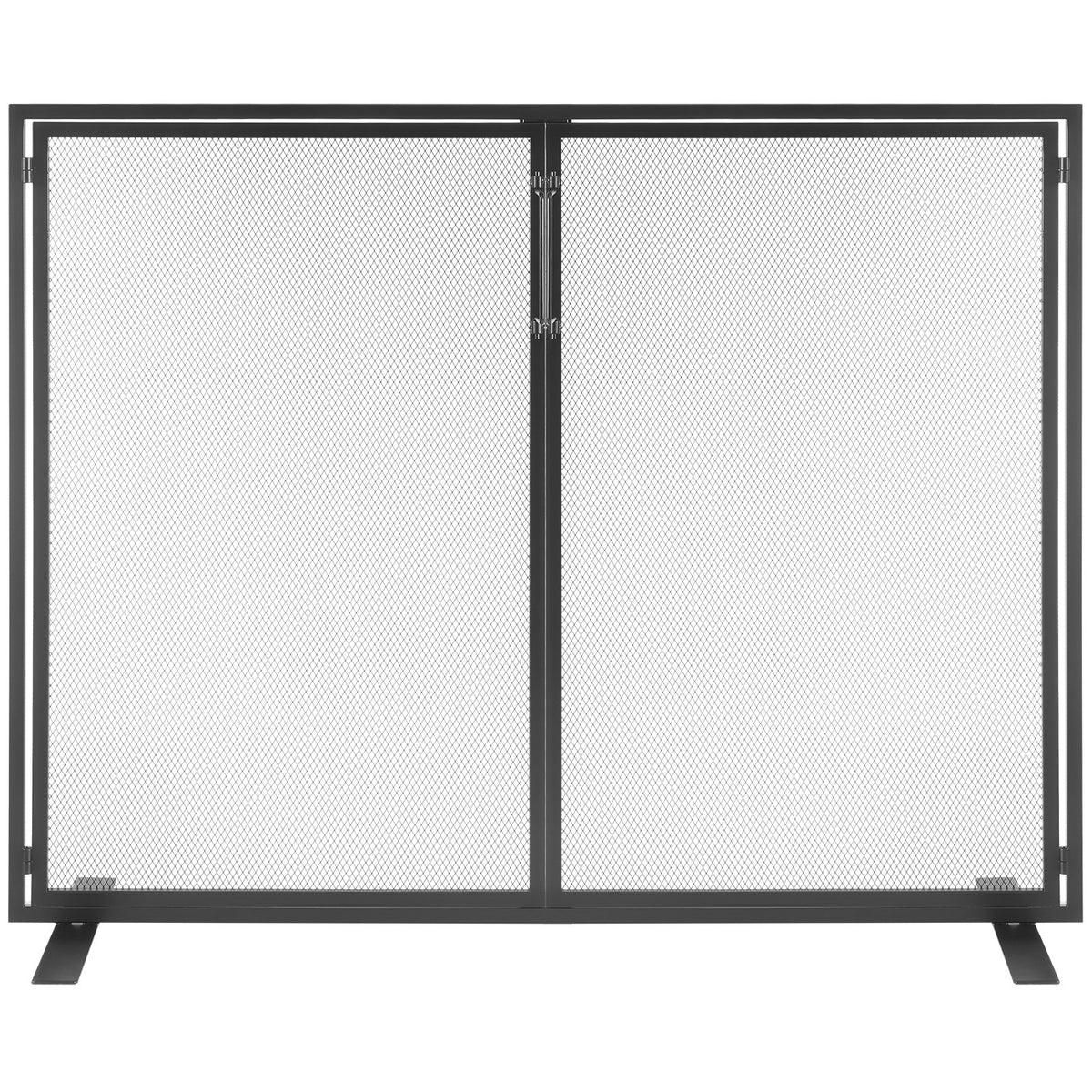 VEVOR Fireplace Screen 1 Panel with Door, Sturdy Iron Mesh Fireplace Screen, 990(L) x780(H)MM Spark Guard Cover, Simple Installation, Free Standing Fire Fence Grate for Living Room Home Decor Modern
