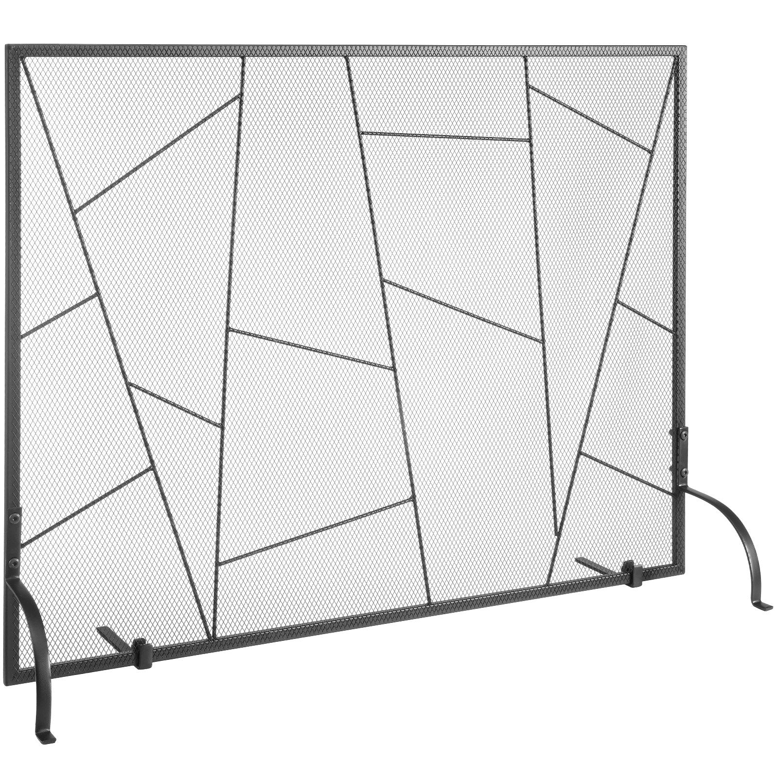 VEVOR Fireplace Screen Single Panel, Sturdy Iron Mesh Fireplace Screen, 906(L) x720(H)MM Spark Guard Cover, Simple Installation, Free Standing Fire Fence Grate for Living Room Home Decor Modern