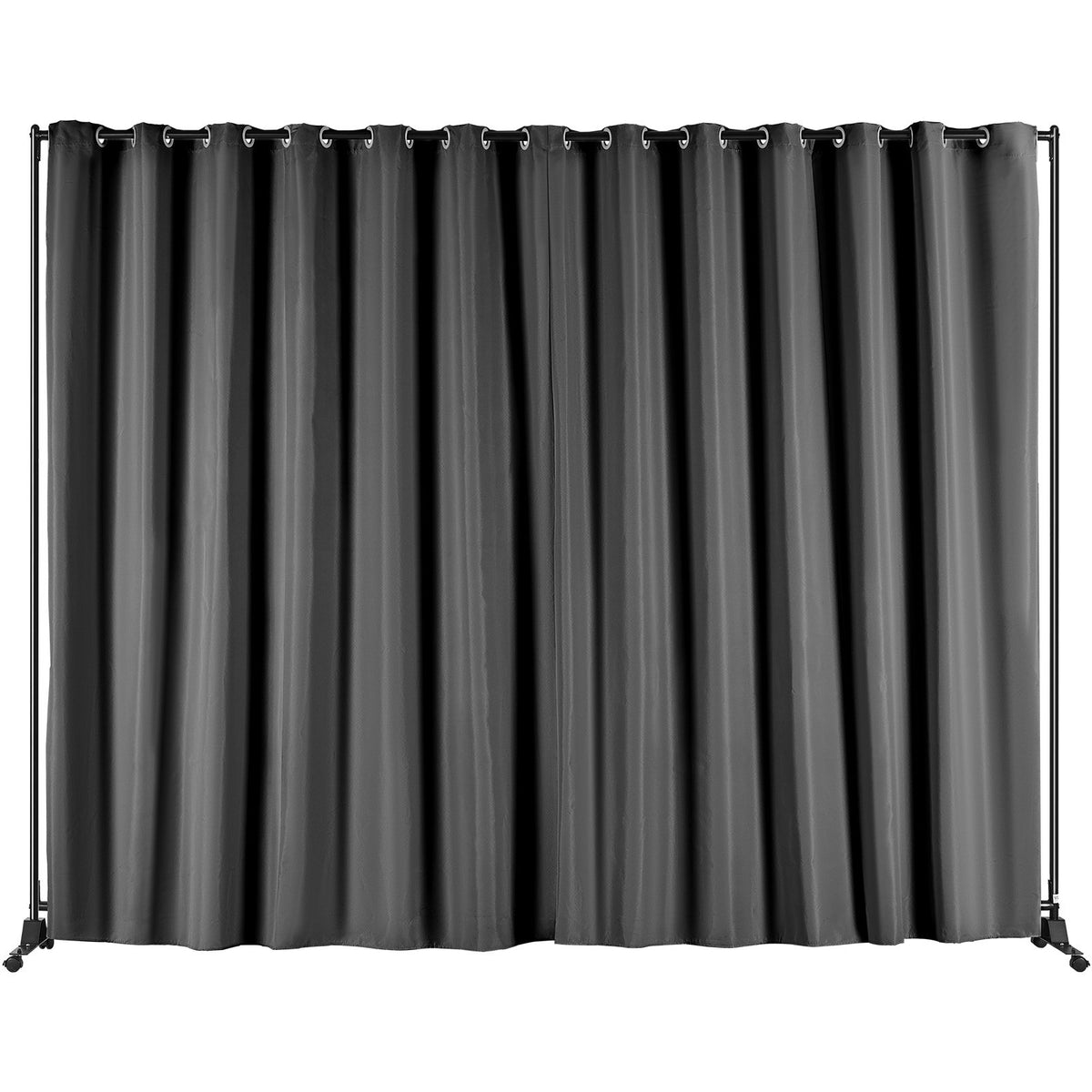 VEVOR Room Divider, 8 ft x 10 ft (96 x 120inch) Portable Panel Room Divider with Wheels Curtain Divider Stand, Room Divider Privacy Screen for Office, Bedroom, Dining Room, Study, Black
