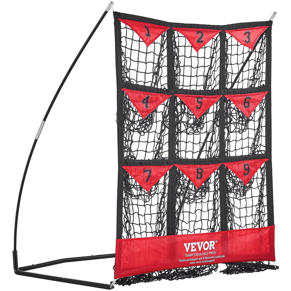 VEVOR 9 Hole Baseball Softball Pitching Net 9 Pocket Hitting Practice 49&quot;x42&quot;