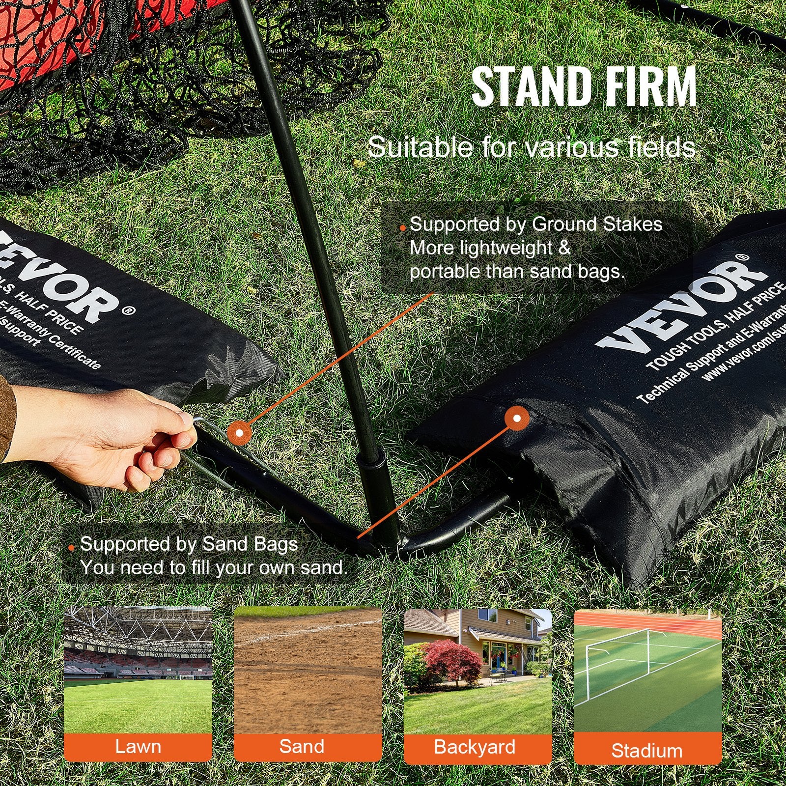 VEVOR 9 Hole Baseball Softball Pitching Net 9 Pocket Hitting Practice 49"x42"