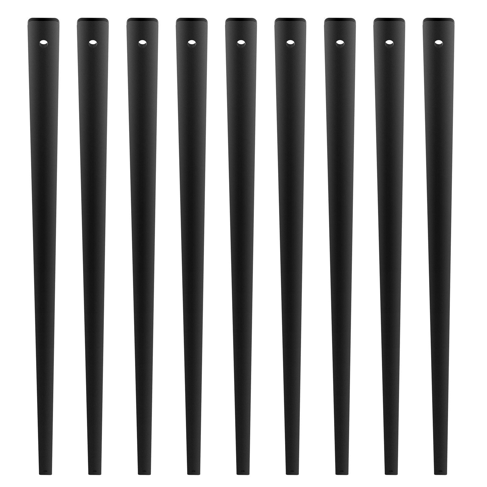 Staircase Metal Balusters, 38'' x 1'' Flat Aluminum Alloy Decorative Banister Spindles, 72 Pack Deck Baluster with Screws, Classic Hollow Deck Railing Satin Black Powder Coated for Porch