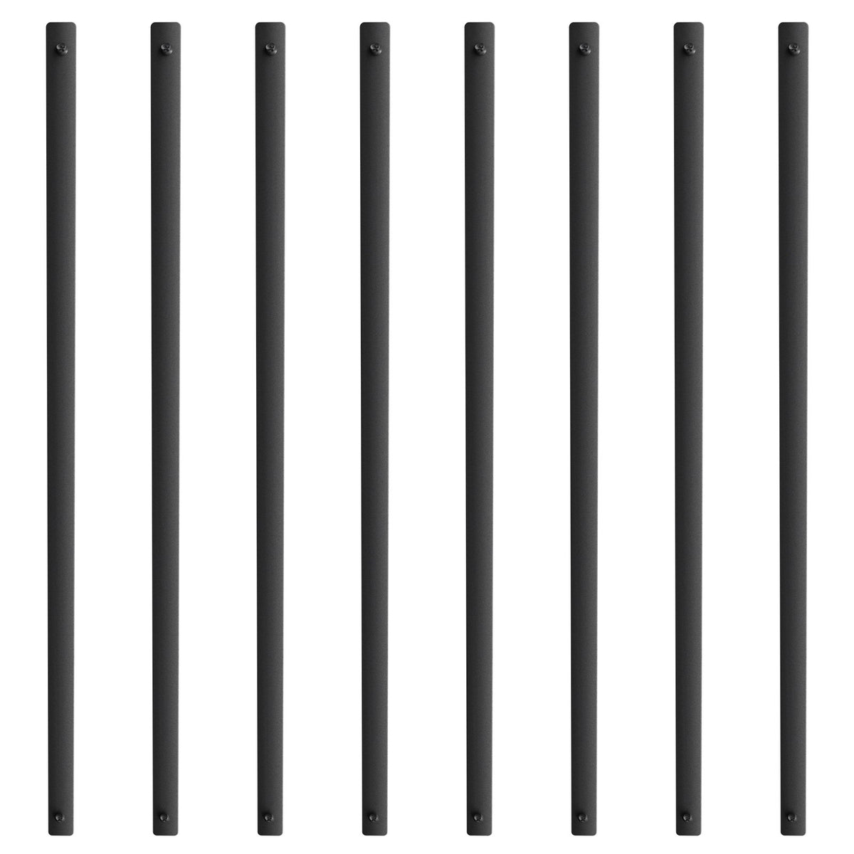 VEVOR Staircase Metal Balusters, 29.5'' x 1'' Flat Aluminum Alloy Decorative Banister Spindles, 51 Pack Deck Baluster with Screws, Classic Hollow Deck Railing Satin Black Powder Coated for Porch