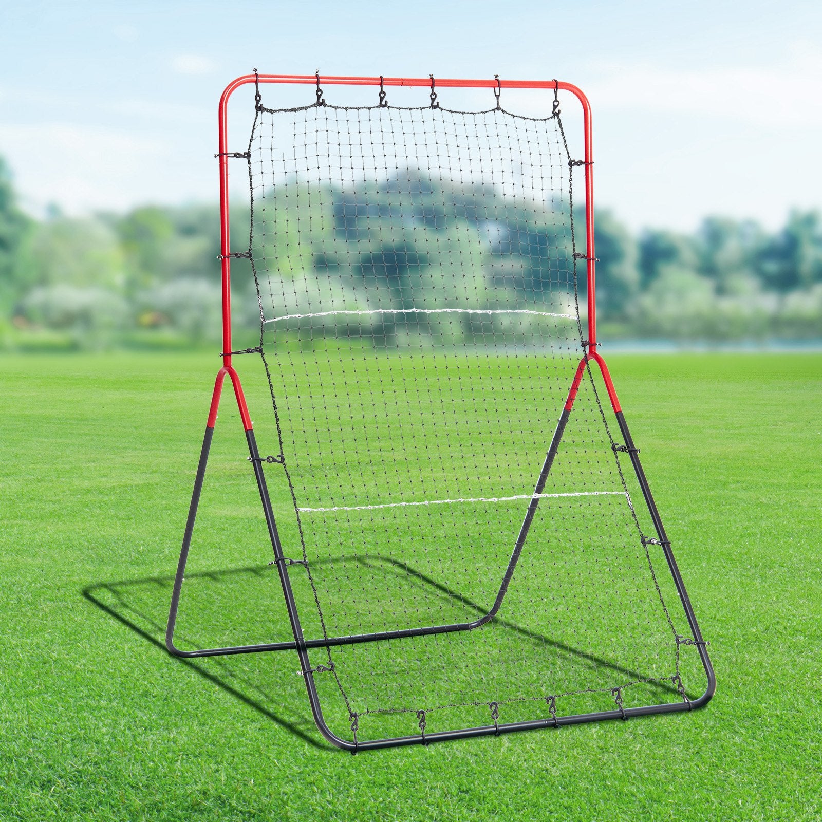 VEVOR Baseball And Softball Rebounder Net, 3 x 4.5 ft PitchBack Baseball Pitching Nest, 3-Way Baseball, Softball Pitchback Net, Fielding Trainer, Bounce Back Net for Fielding/Throwing Practice