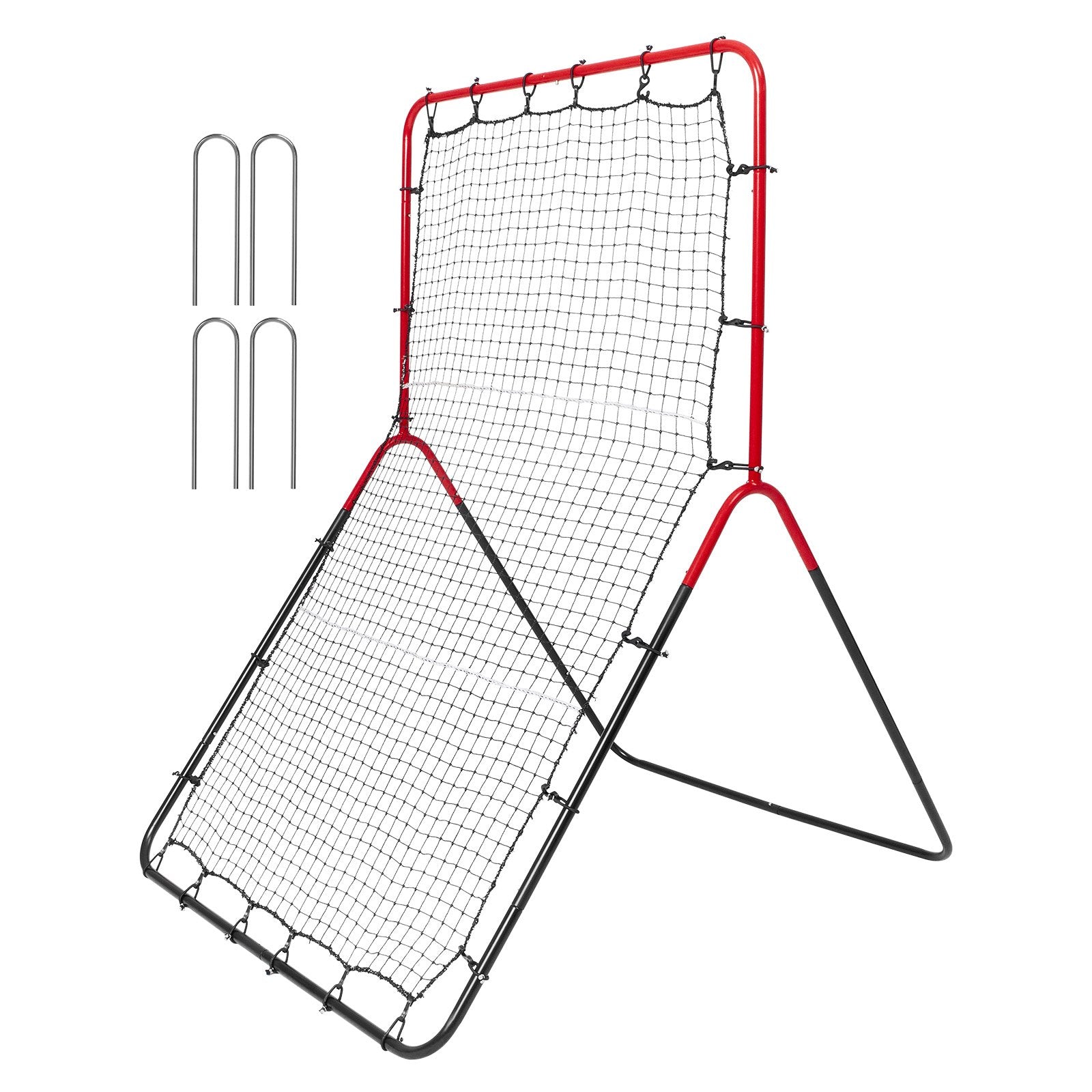 VEVOR Baseball And Softball Rebounder Net, 3 x 4.5 ft PitchBack Baseball Pitching Nest, 3-Way Baseball, Softball Pitchback Net, Fielding Trainer, Bounce Back Net for Fielding/Throwing Practice