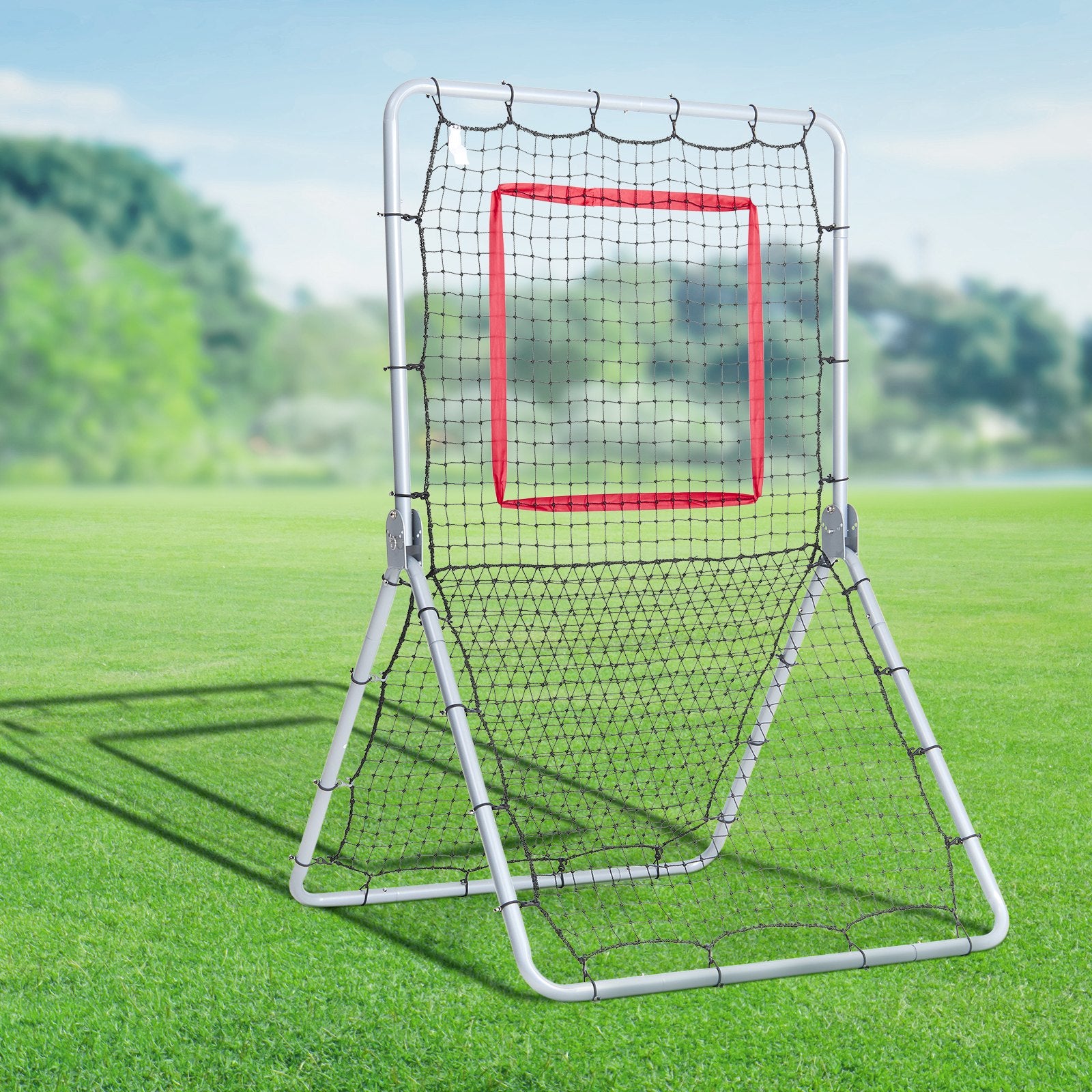 VEVOR Baseball And Softball Rebounder Net, 3.5 x 6 ft PitchBack Baseball Pitching Nest, Softball Pitchback Net, Fielding Trainer, Bounce Back Net for Fielding/Throwing Practice, 5 Adjustable Angles