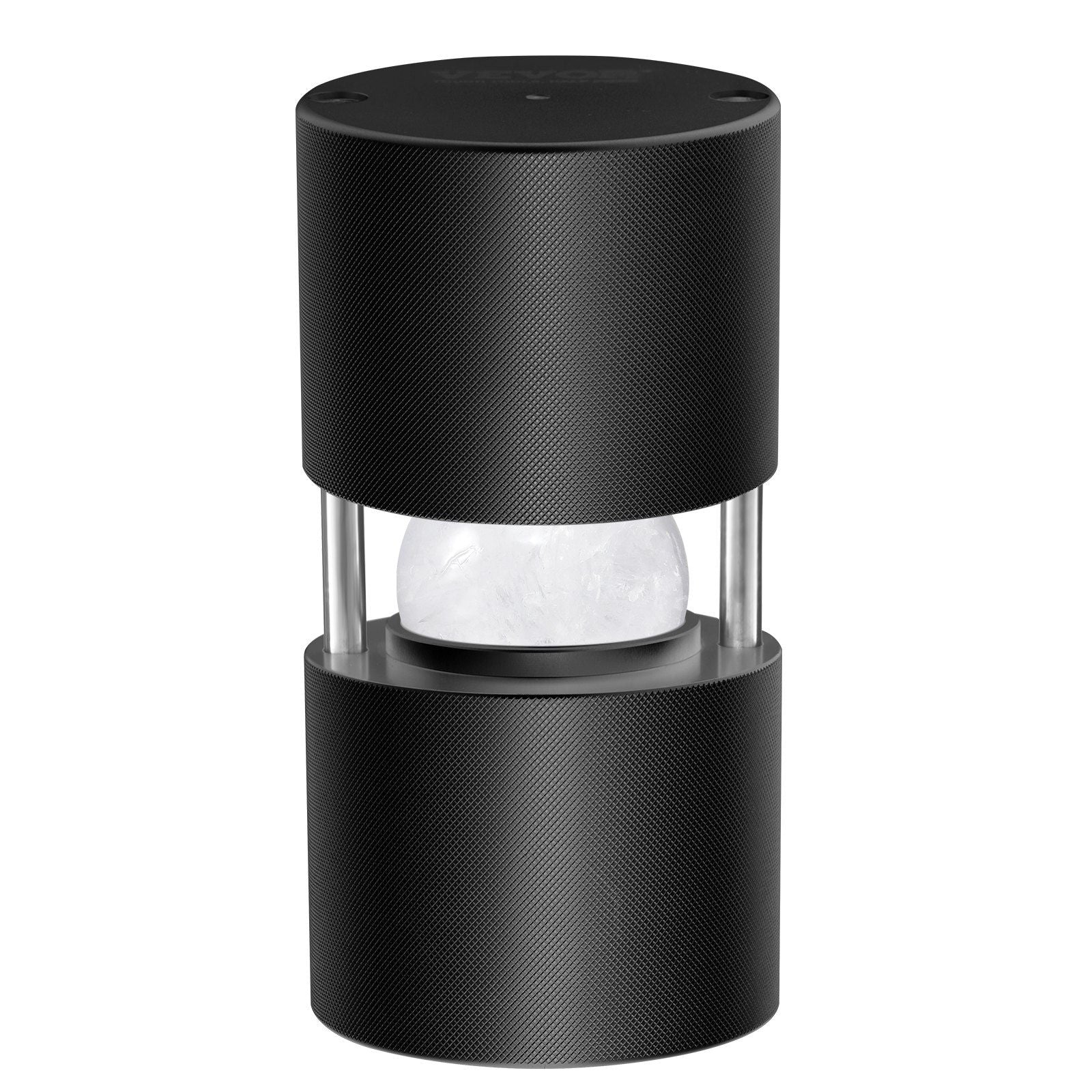 Ice Ball Press Kit, Aviation Aluminum Ice Press with Ice Block Mold, Large Mat, Tong, Drip Tray, One Glass, Round Ice Ball Maker 2.4"/60 mm Ice Sphere, for Whiskey, Cocktail on Party & Holiday