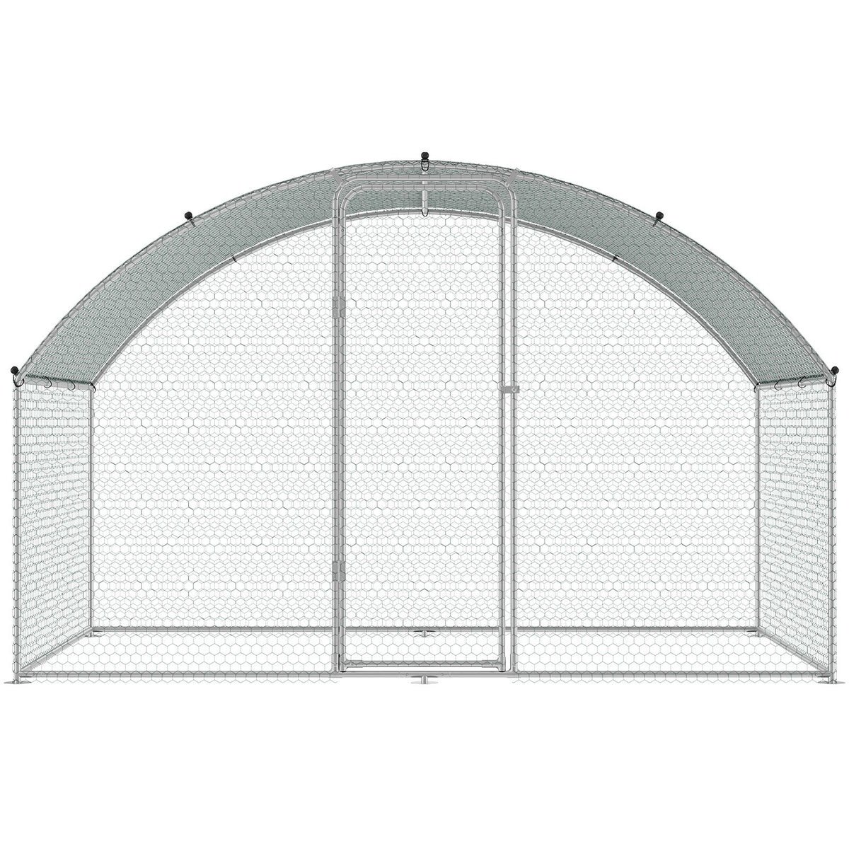 VEVOR Chicken Coop, 9.8x6.5x6.5ft Walk-in Large Metal Chicken Run for Yard with Waterproof Cover, Doom Roof Hen House with Security Lock for Outdoor and Backyard, Farm, Duck Rabbit Cage Poultry Pen
