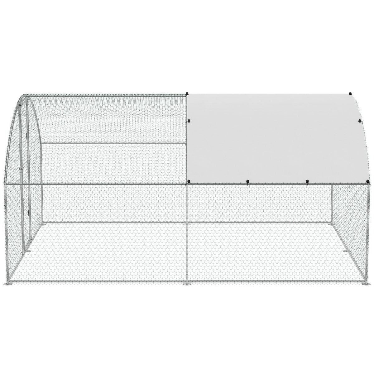 VEVOR Large Metal Chicken Coop, 9.8x12.9x6.5 ft Walk in Chicken Run for Yard with Waterproof Cover, Doom Roof Hen House with Security Lock for Outdoor and Backyard, Farm, Duck Rabbit Cage Poultry Pen